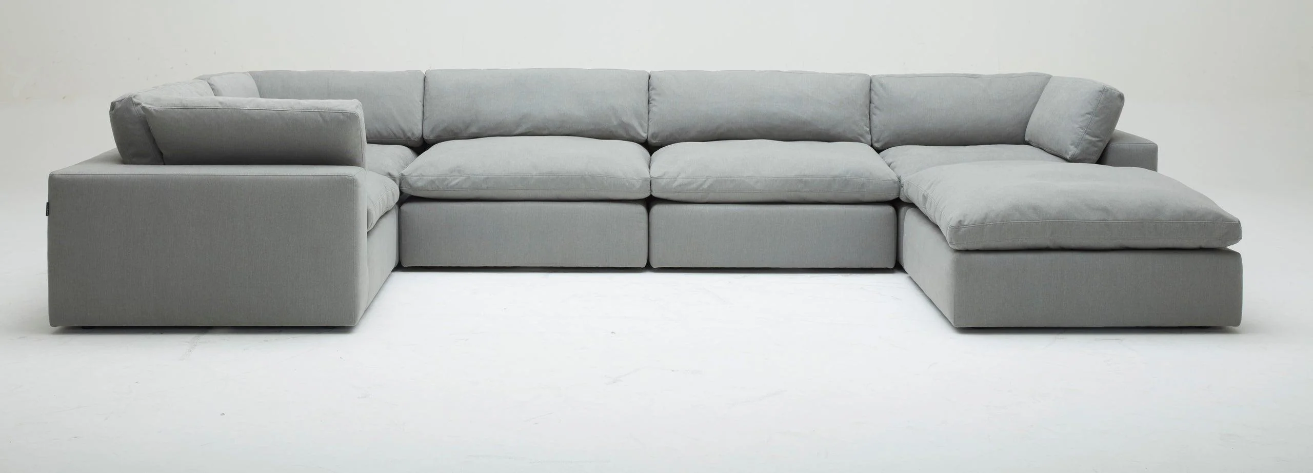 Xl Cloud Gray Sectional + Ottoman Set - Image 3