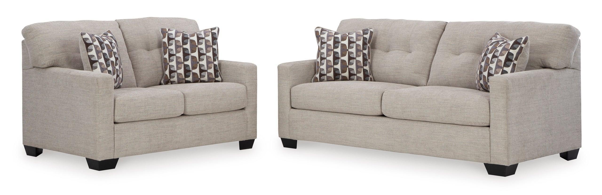 Ashley Pebble Fabric Upholstered Tufted Sofa Loveseat - Image 3