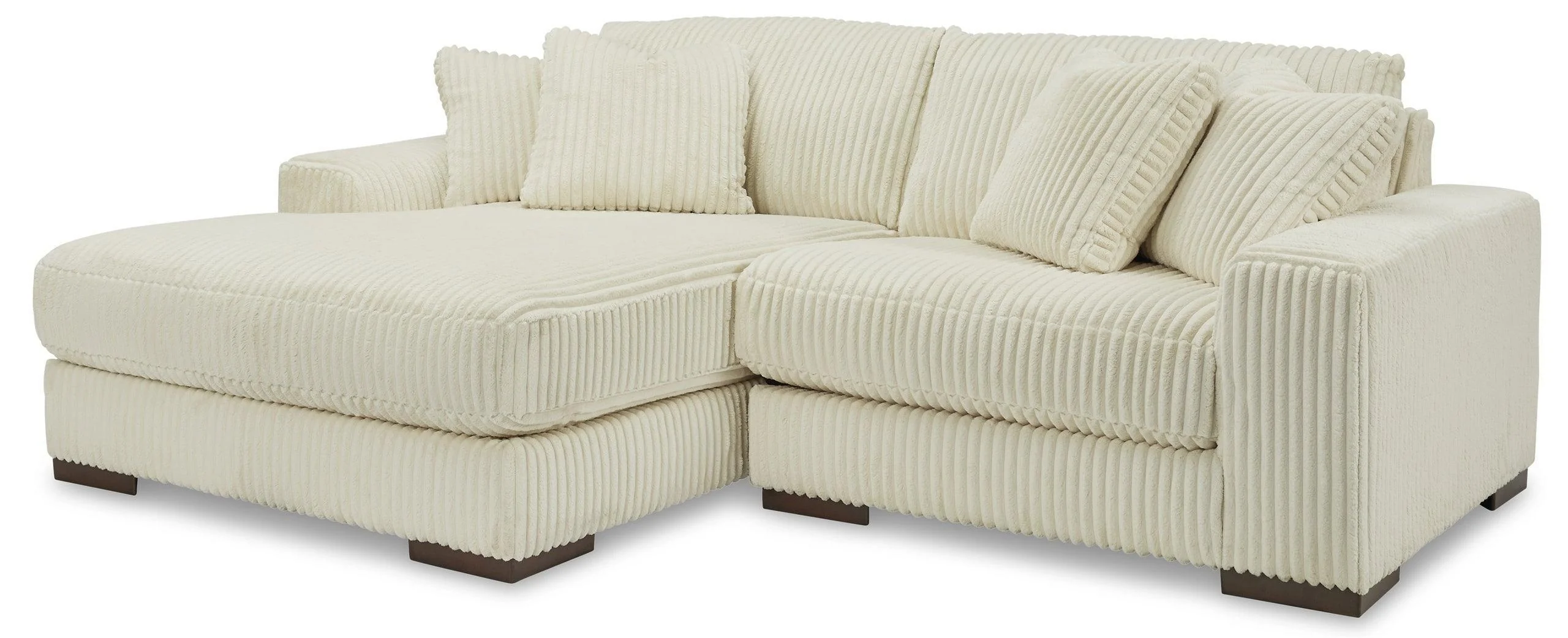 Foa Ivory Upholstered 2-Piece Sectional LAF Chaise - Image 2
