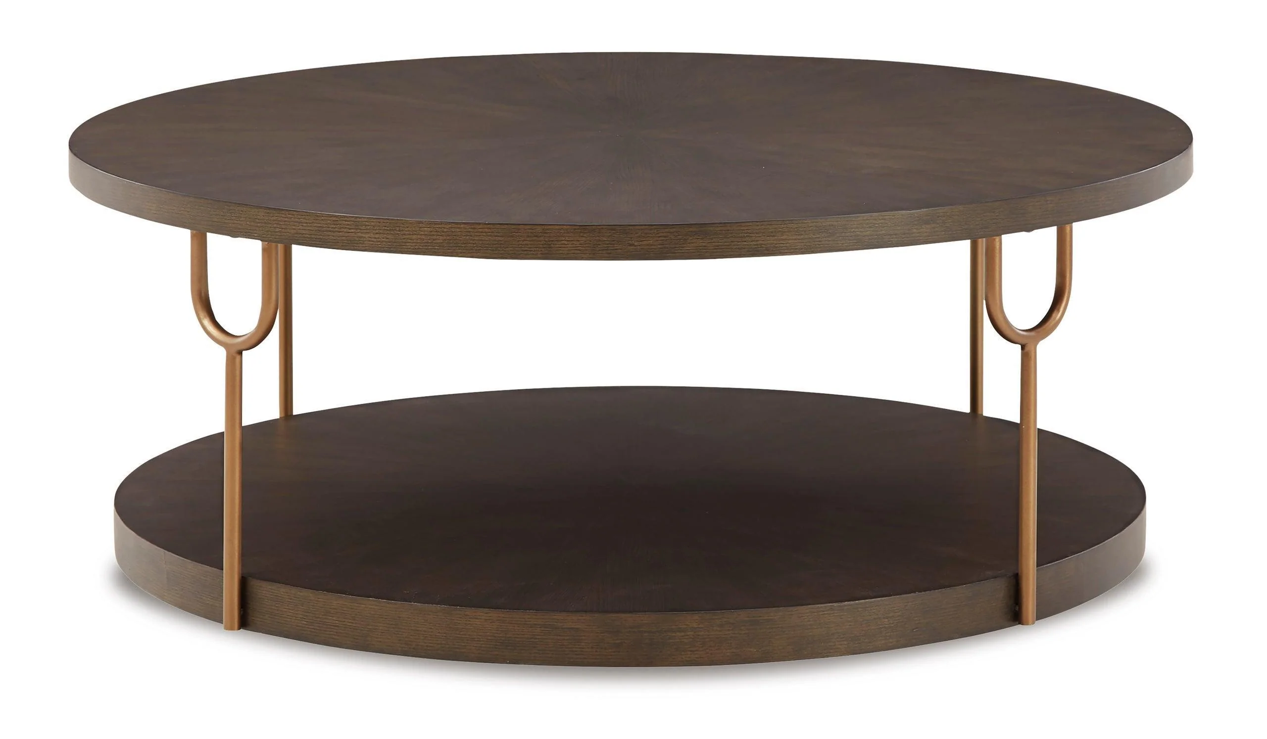 Hugh Dark Brown Round Cocktail Table - Image 2