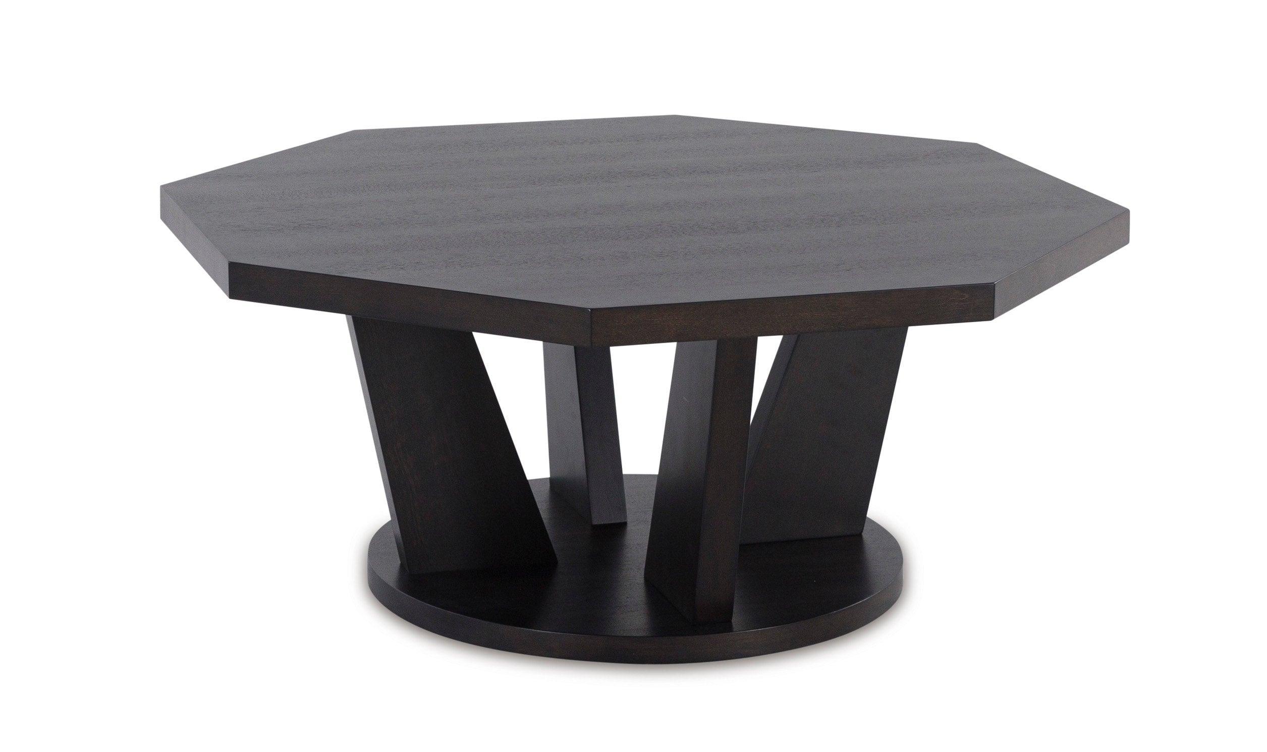 Loma Dark Brown Octagonal Trapezoid Cocktail Table - Image 2