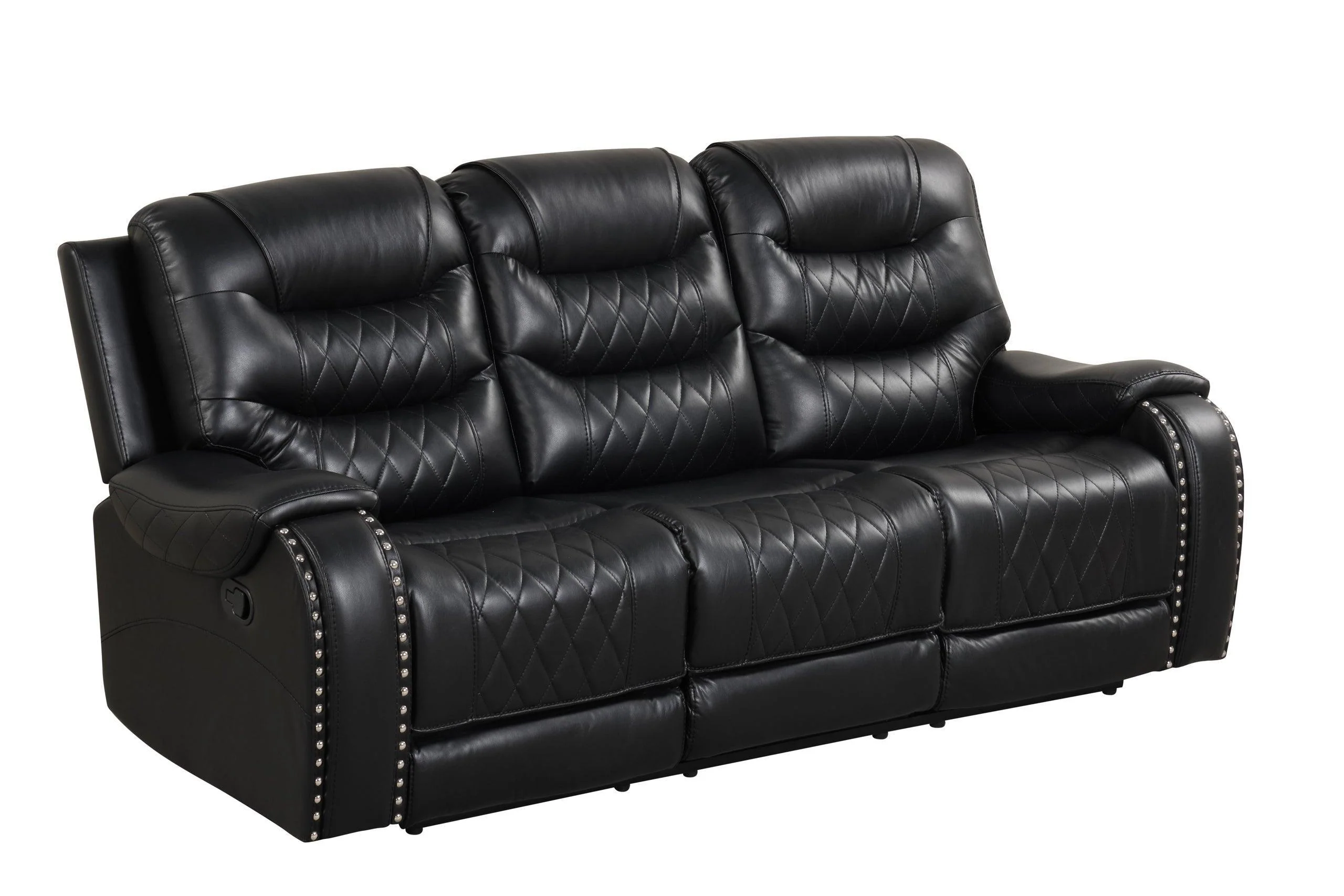 Ashy Black Oversized 3-Piece Reclining Set - Image 2