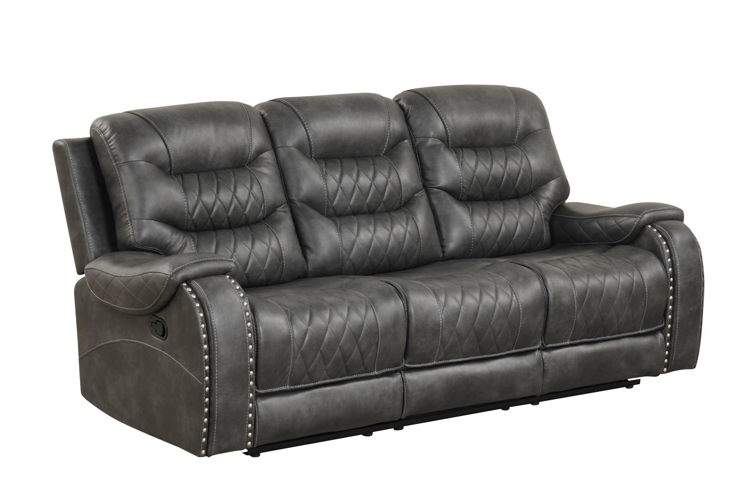 Ashy Charcoal Oversized 3-Piece Reclining Set - Image 2