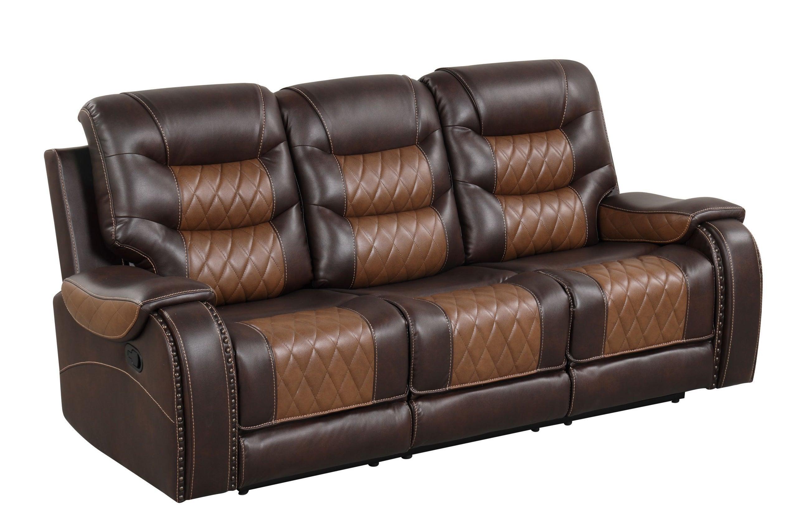 Ashy 2-Tone Brown Oversized 3-Piece Reclining Set - Image 2