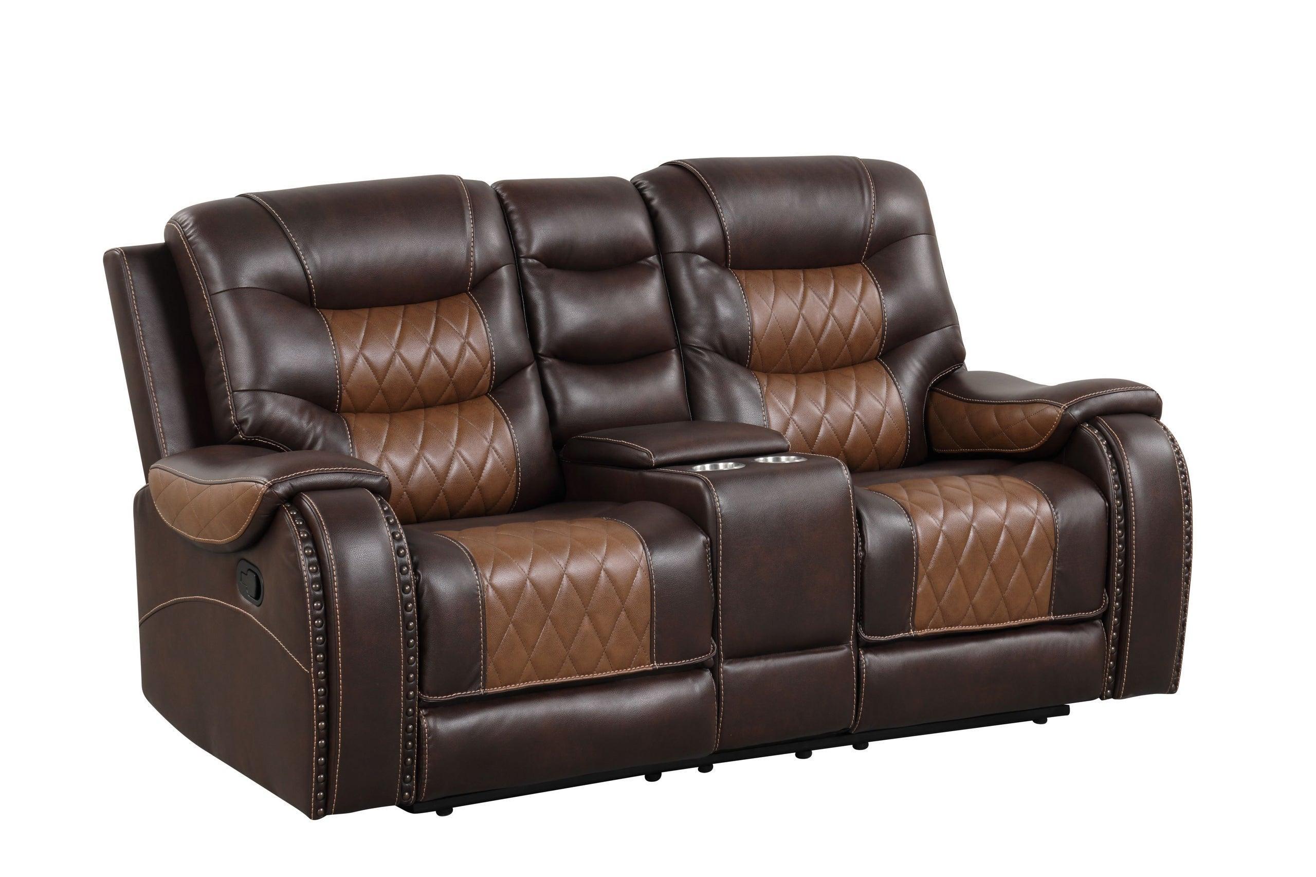 Ashy 2-Tone Brown Oversized 3-Piece Reclining Set - Image 3