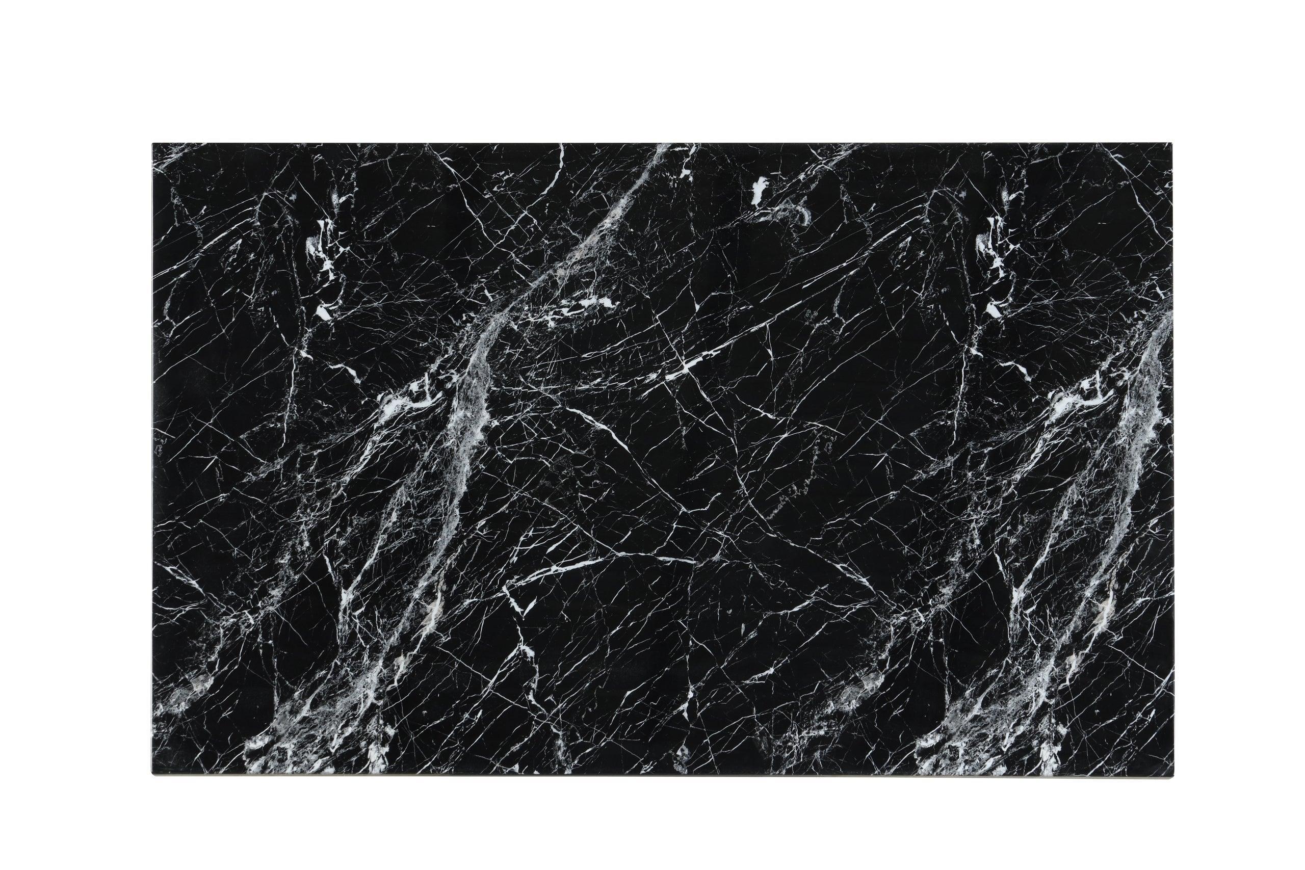Onyx Black Faux Marble Counter Height Set - Image 3