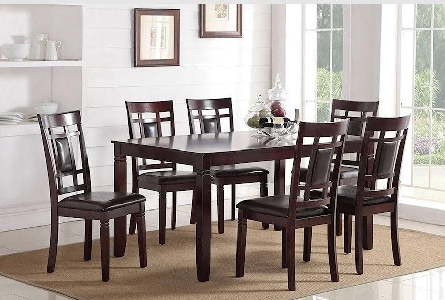 Danila Cappuccino Faux Leather Dining Room Set - Image 1