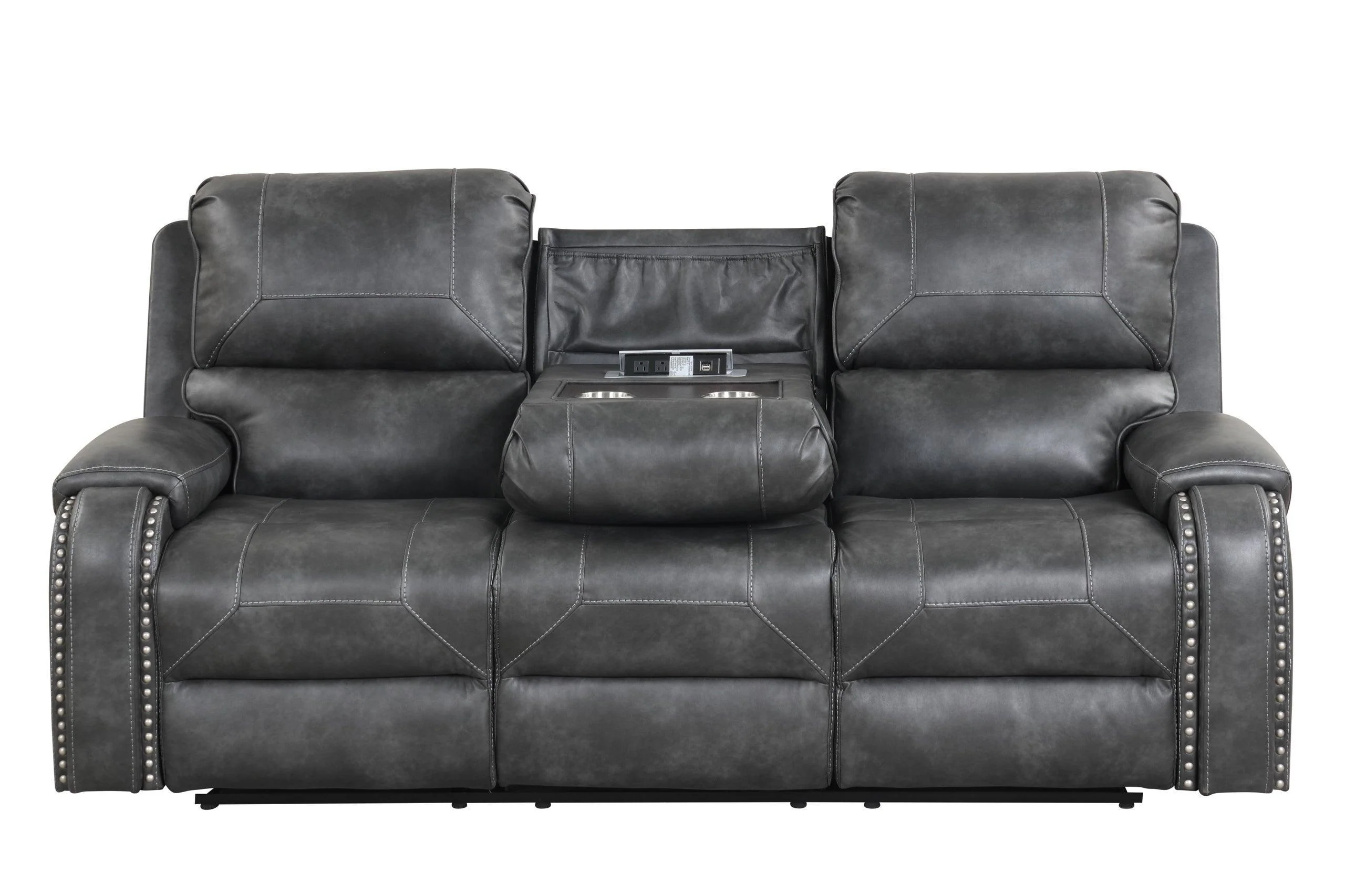 Titan Charcoal Oversized 3-Piece Reclining Set - Image 2