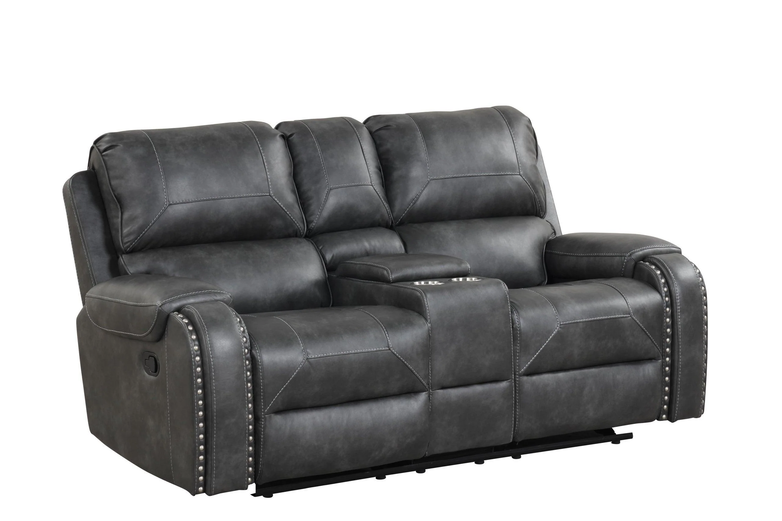 Titan Charcoal Oversized 3-Piece Reclining Set - Image 3