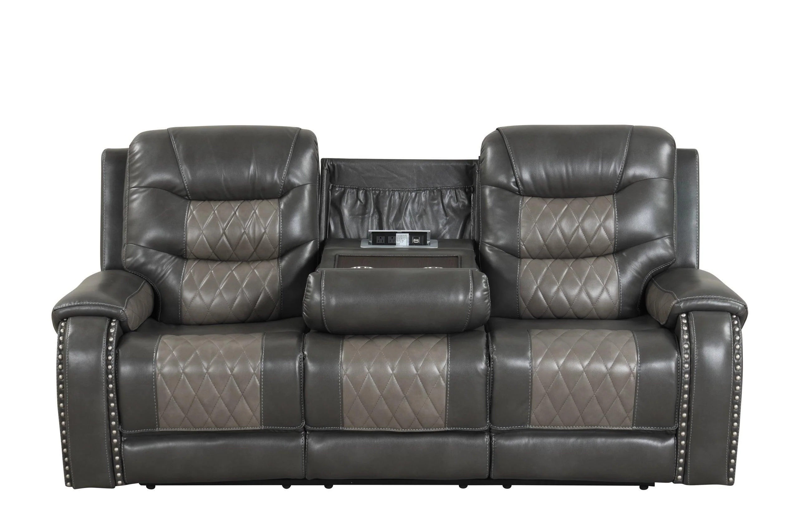 Ashy Gray Oversized 3-Piece Reclining Set - Image 2