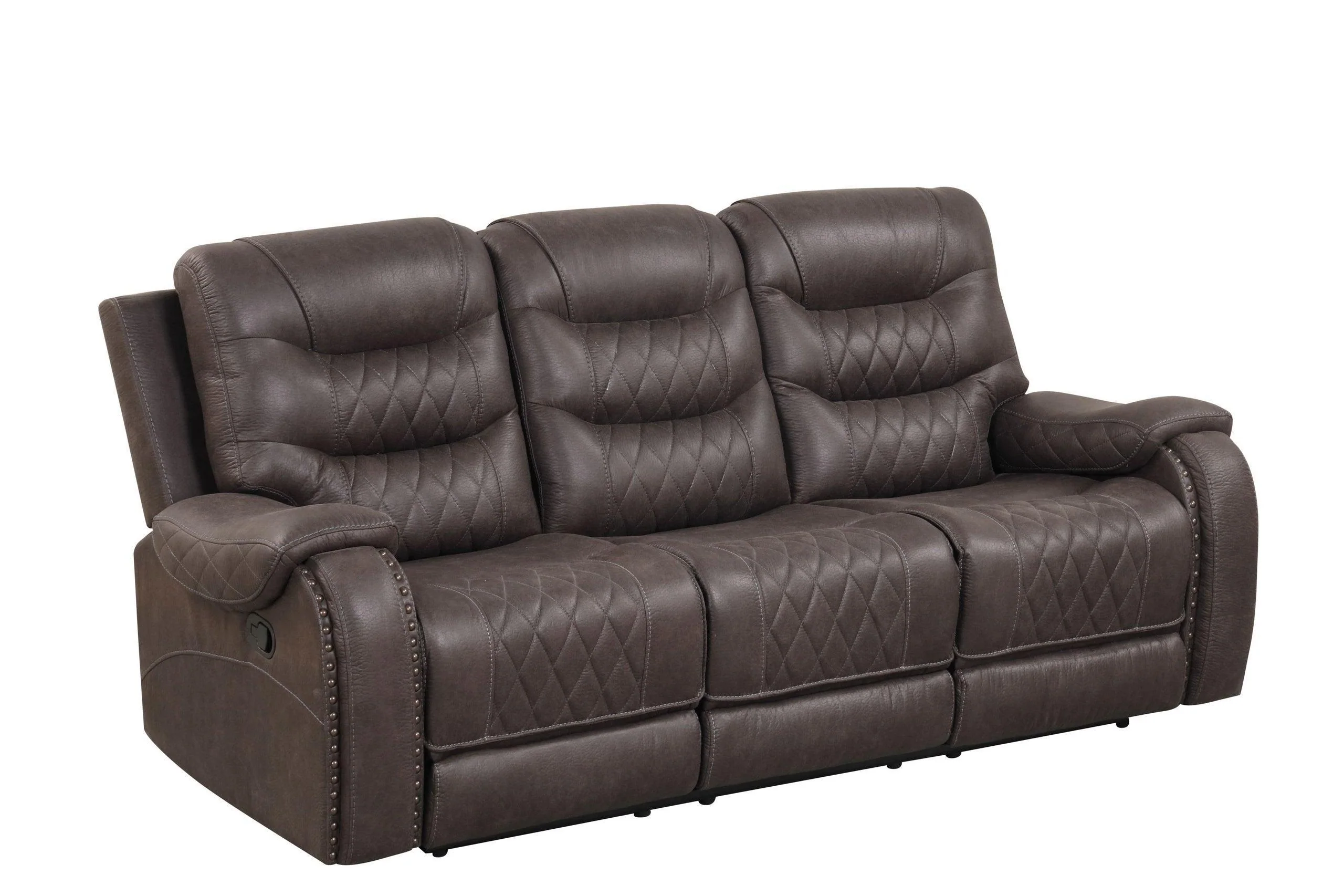 Ashy Dark Brown Oversized 3-Piece Reclining Set - Image 2