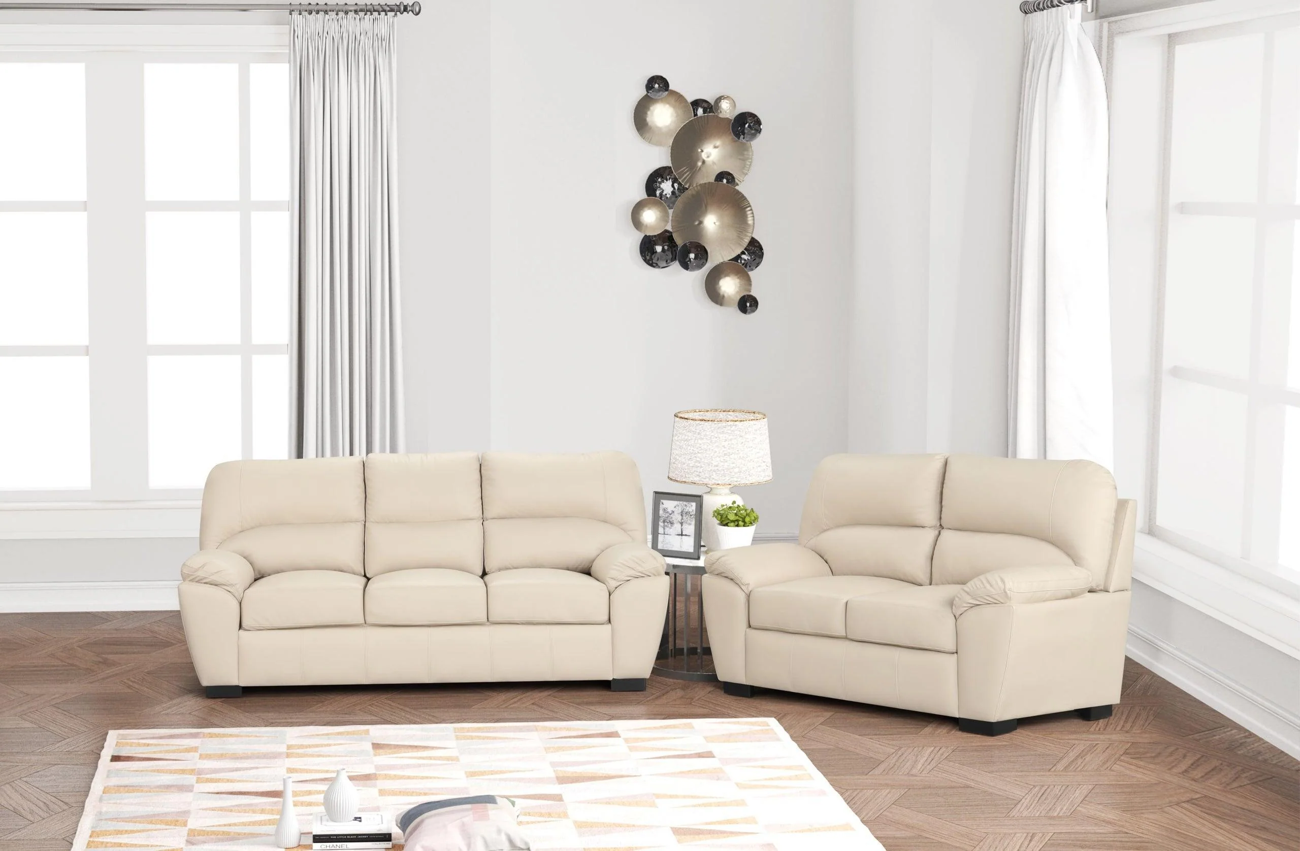 Tiffany Taupe 3-Piece Living Room Set - Image 2