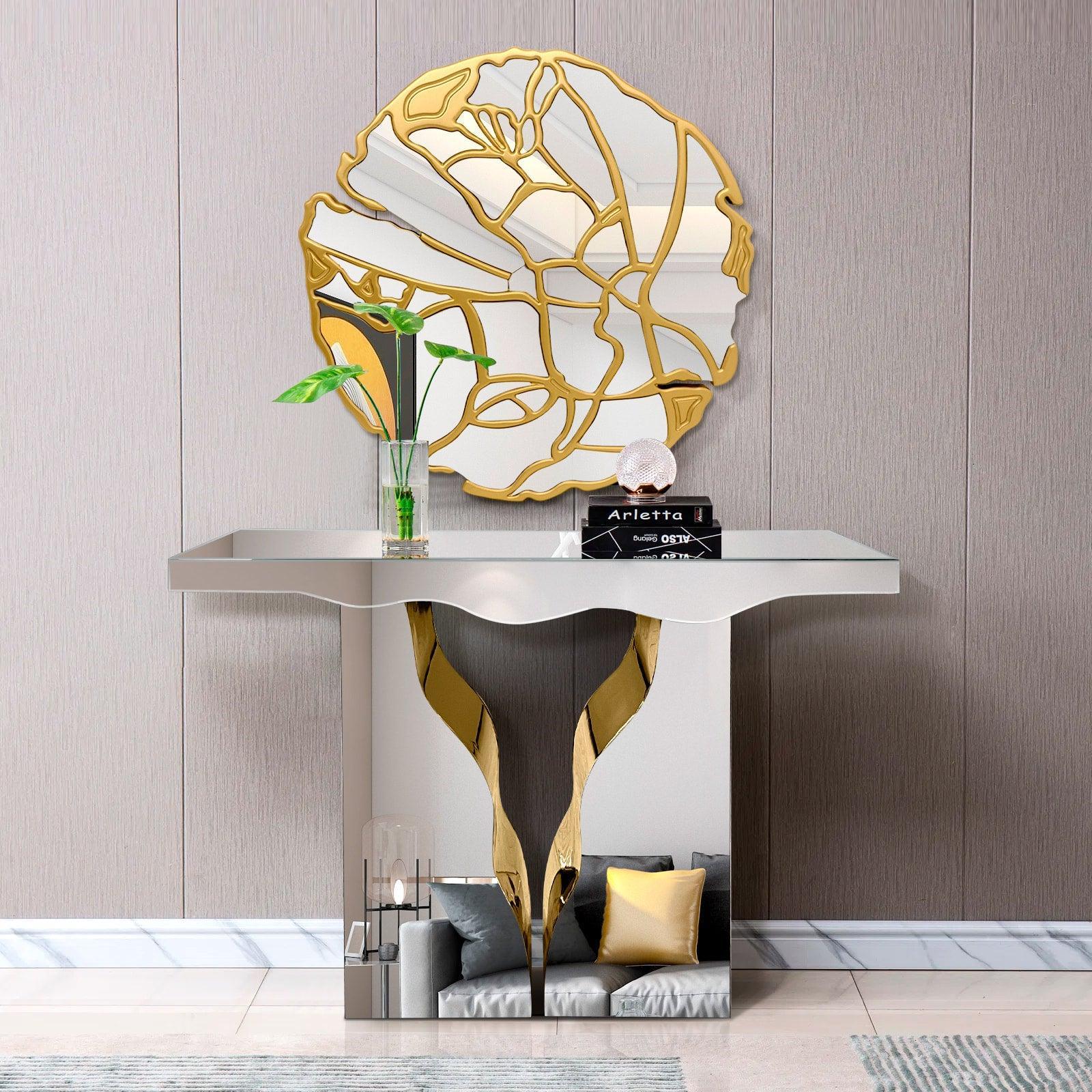 Alina Silver Gold Console Table