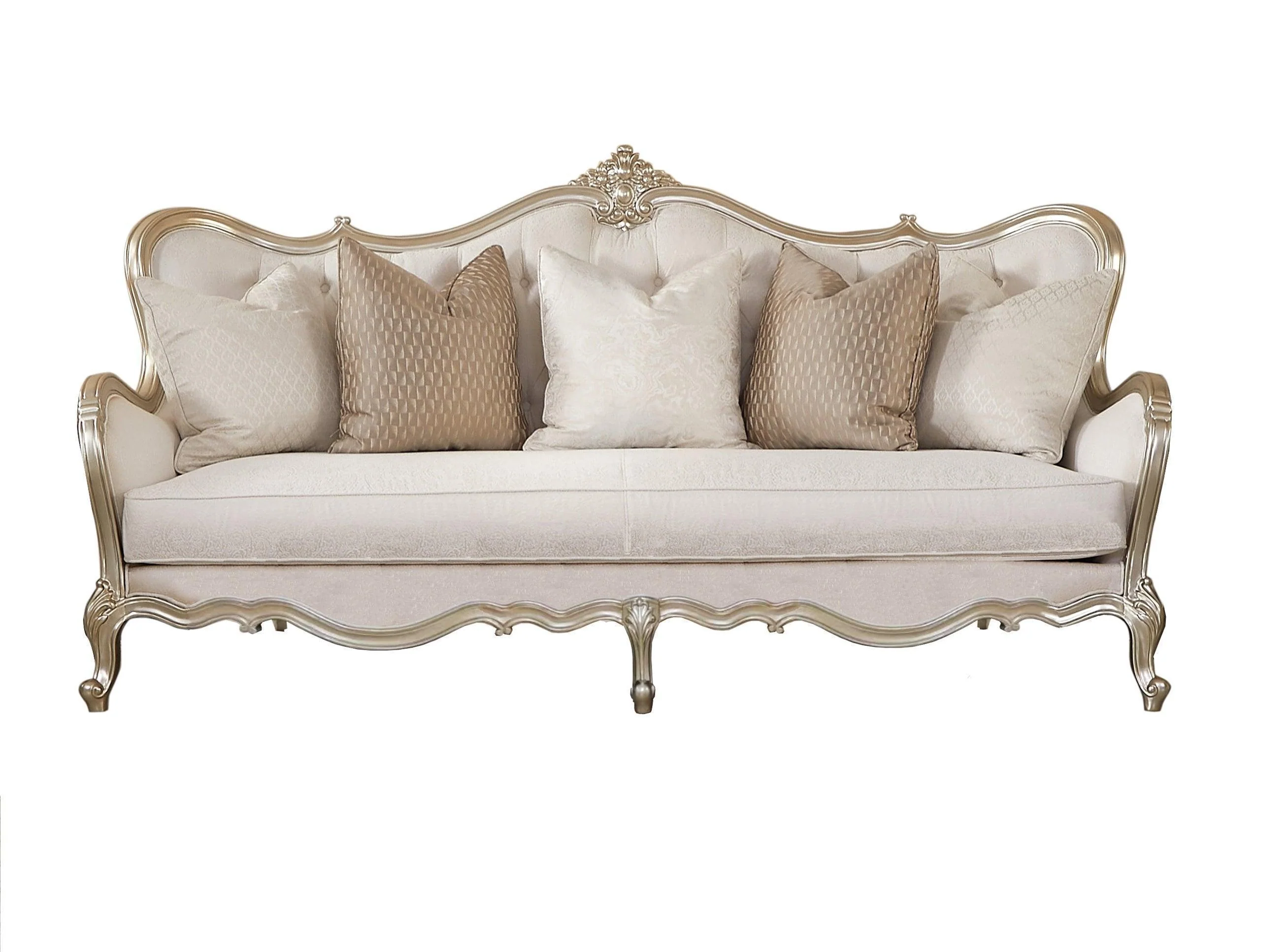 Anastasia Cream Fabric 3-Piece Living Room Set - Image 2