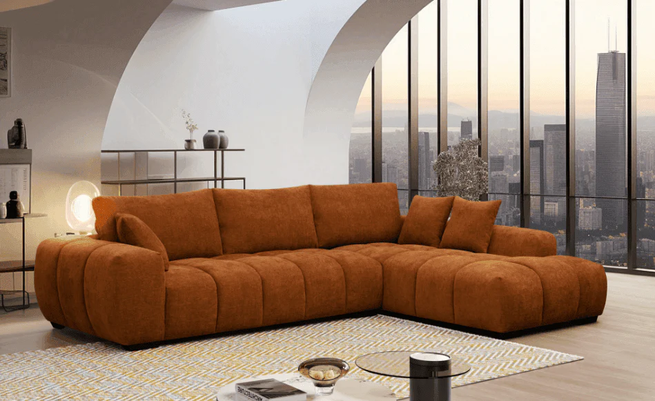 Manhattan Dark Orange Sectional - Image 1