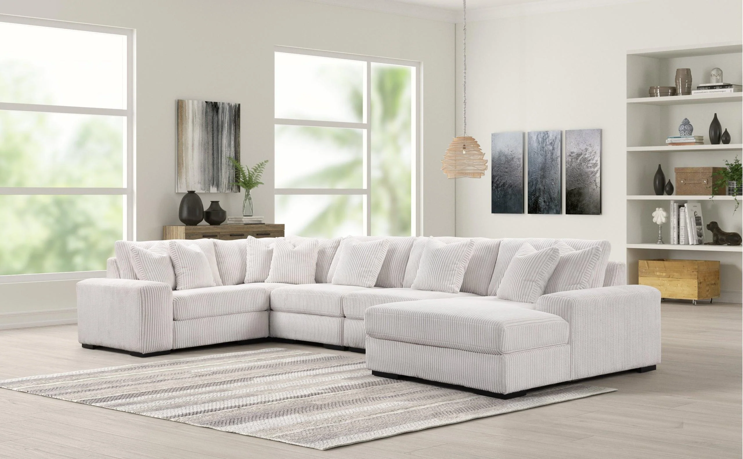 Seasons Beige 5-Piece Sectional - Image 2