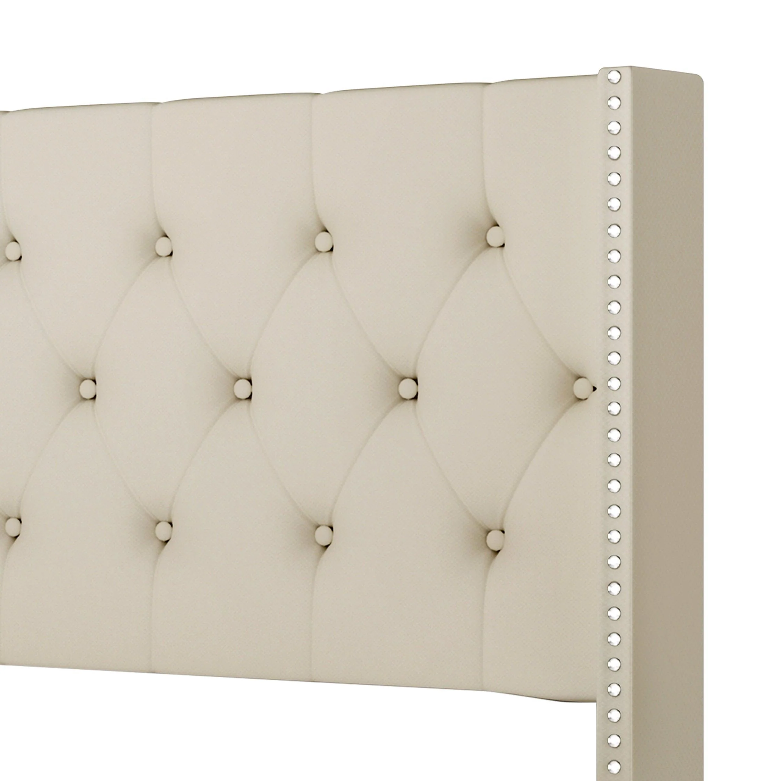 Paddy Beige Upholstered Tufted Platform King Bed - Image 3