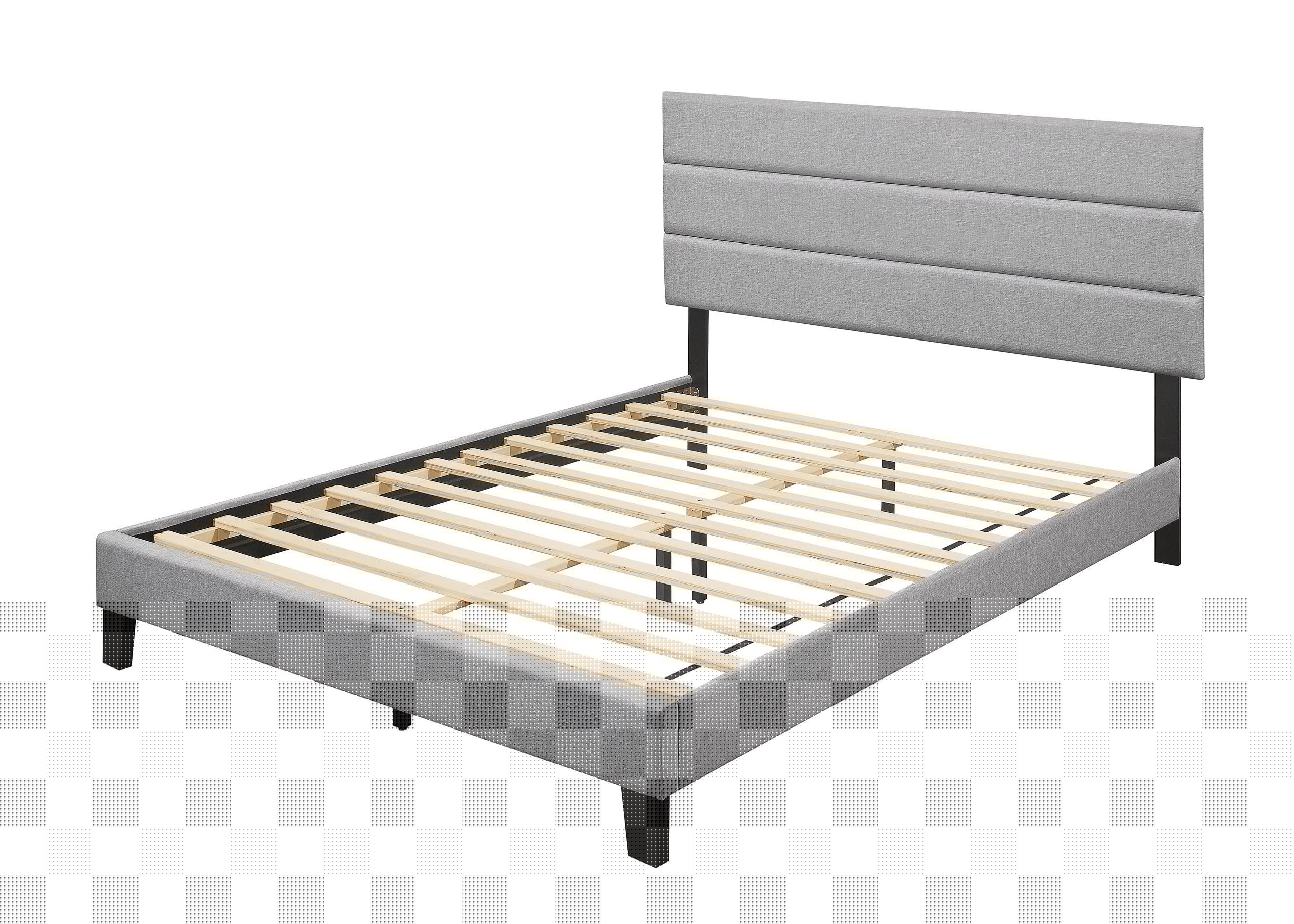 Jess Gray Fabric Upholstered Platform Twin Bed - Image 2
