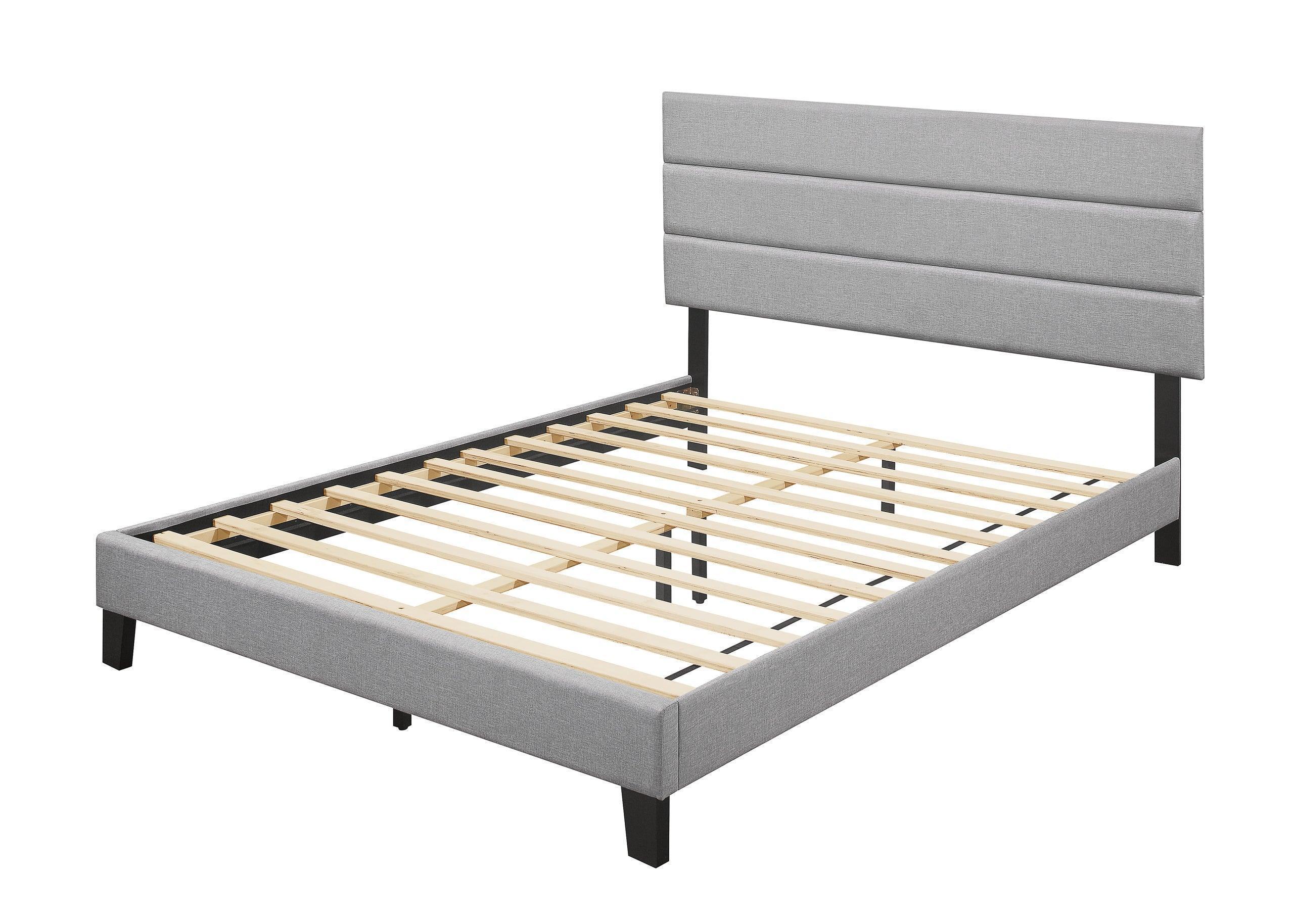 Jess Gray Fabric Upholstered Platform King Bed - Image 2
