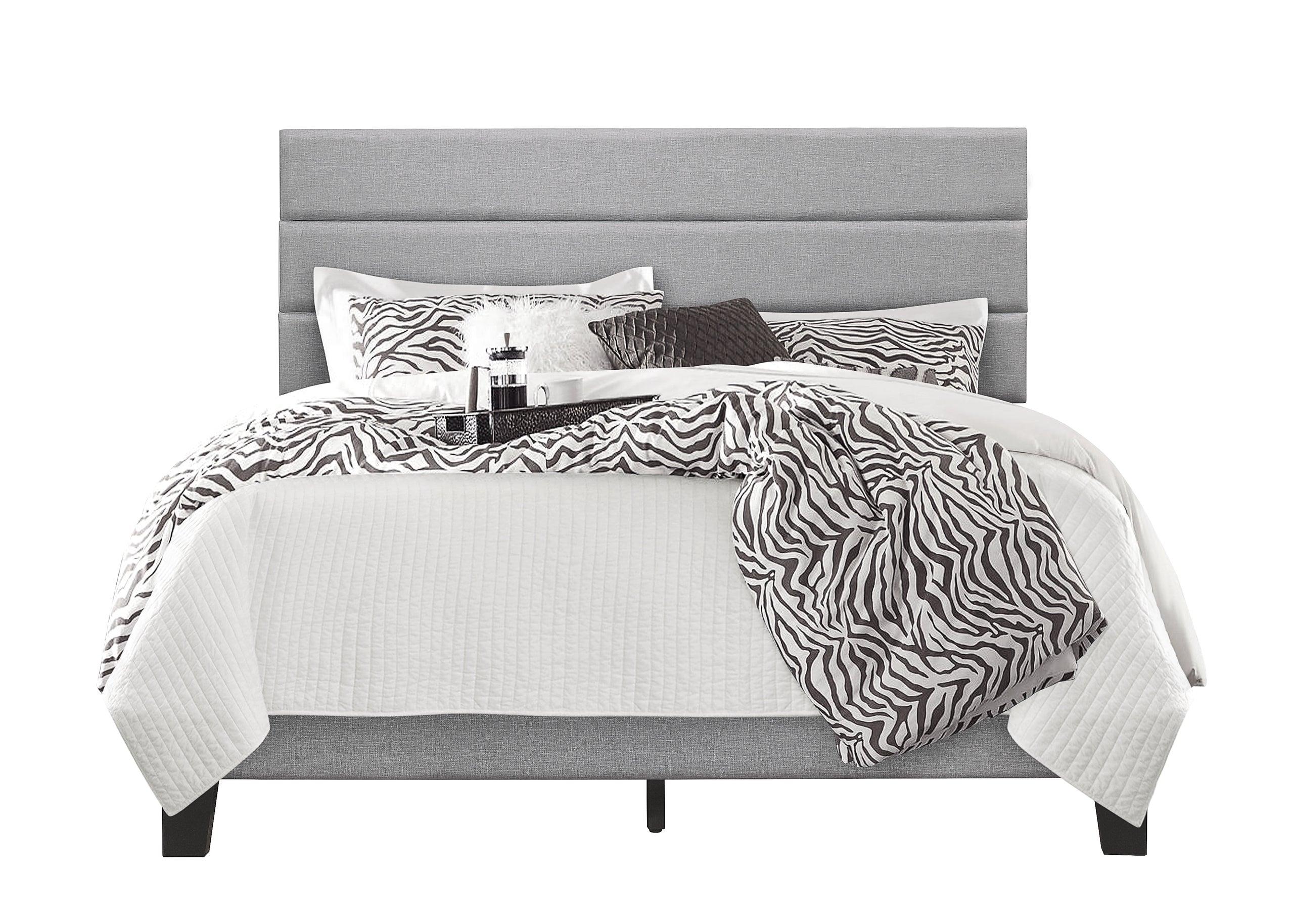 Jess Gray Fabric Upholstered Platform Full Bed - Image 3
