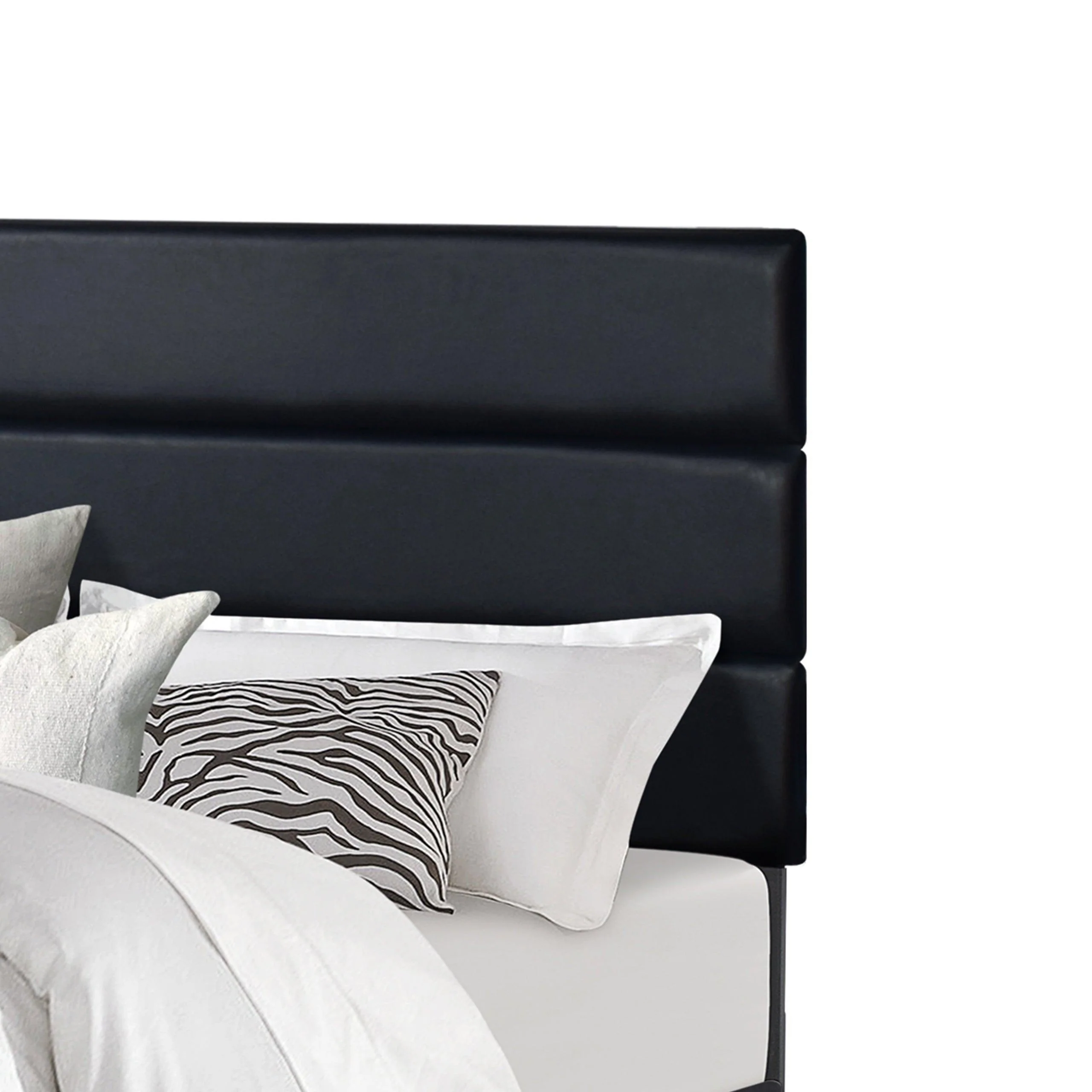 Welly Black PU Upholstered Platform King Bed - Image 3