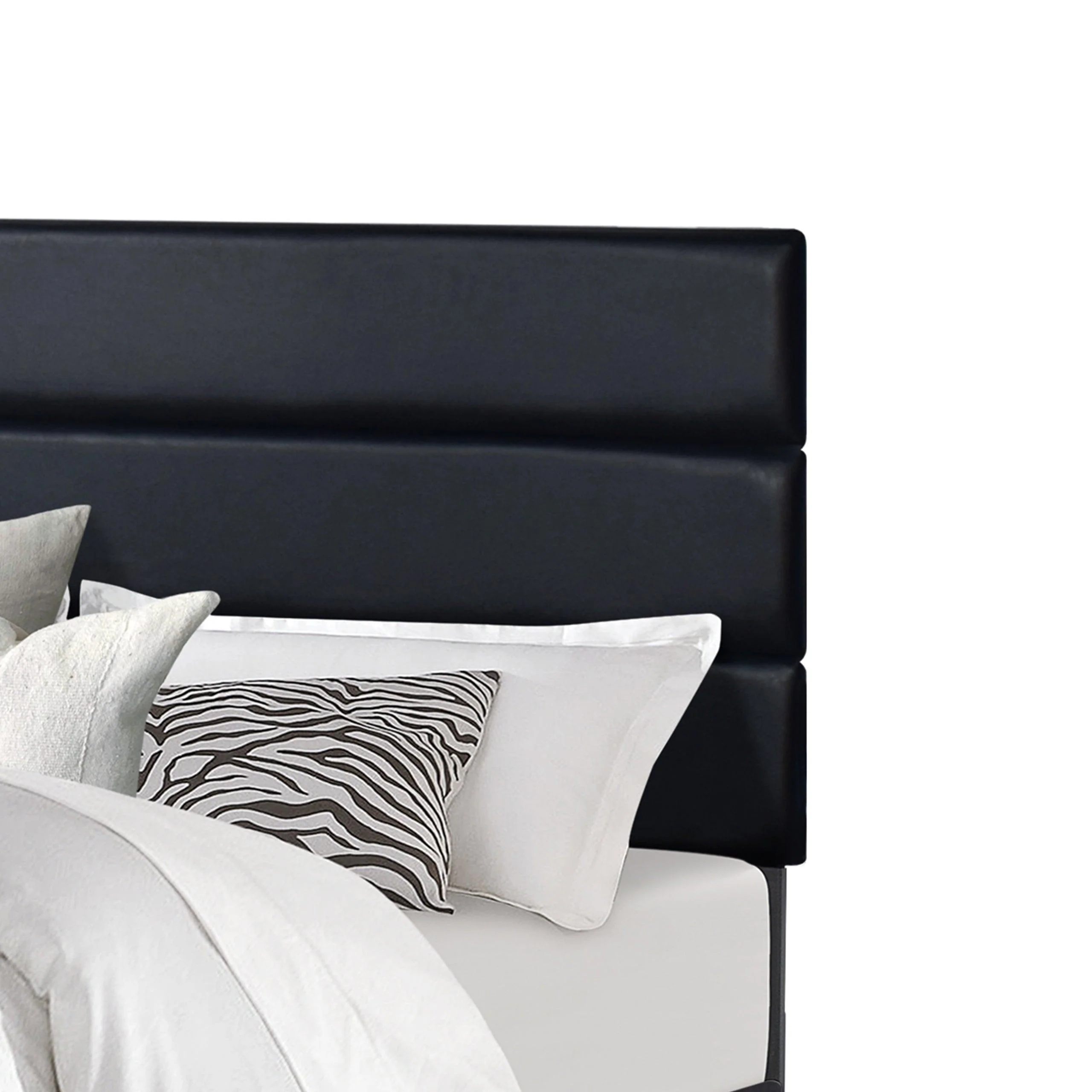 Welly Black PU Upholstered Platform Twin Bed - Image 3