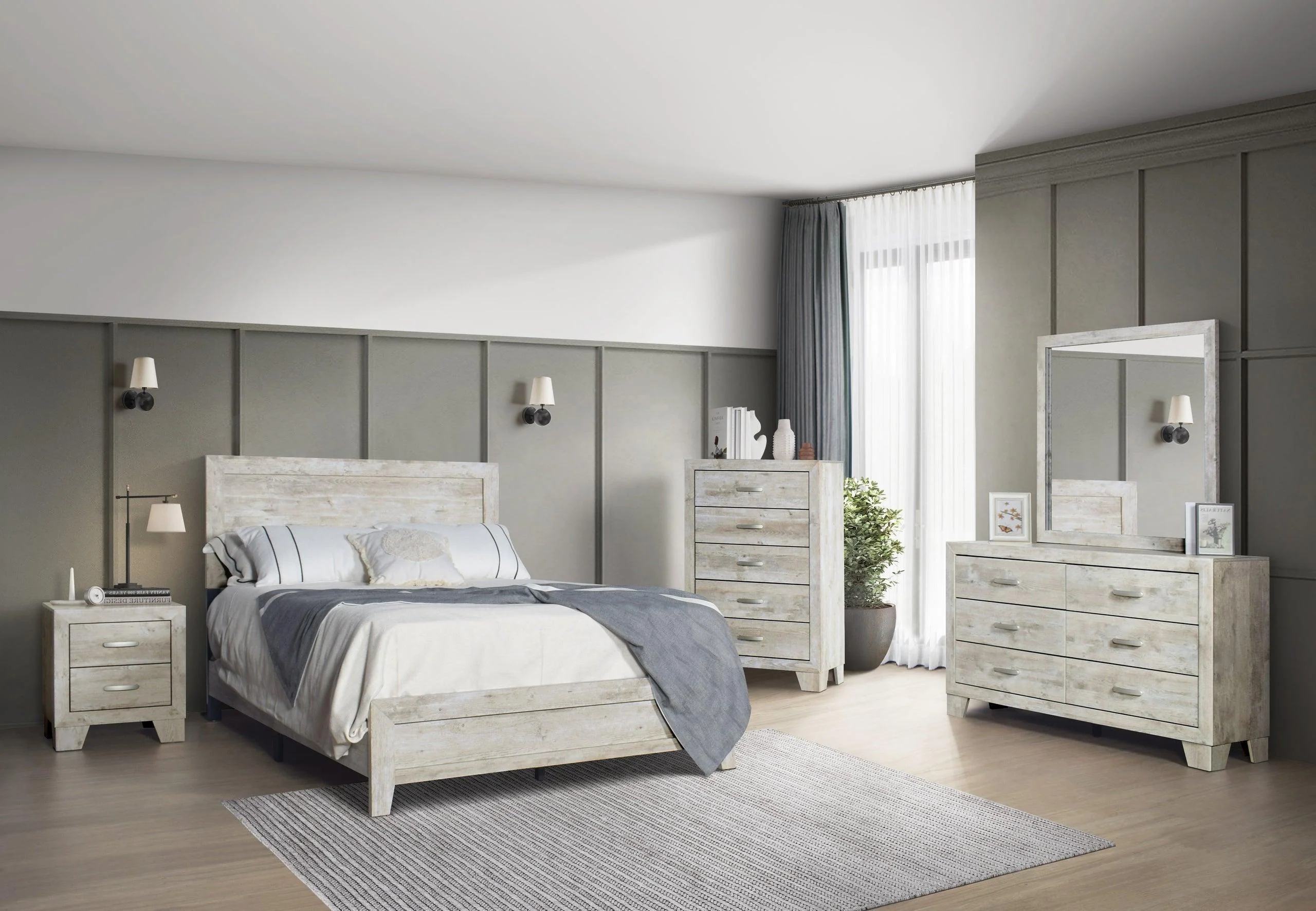 Kiara Beige Panel Bedroom Set - Image 2