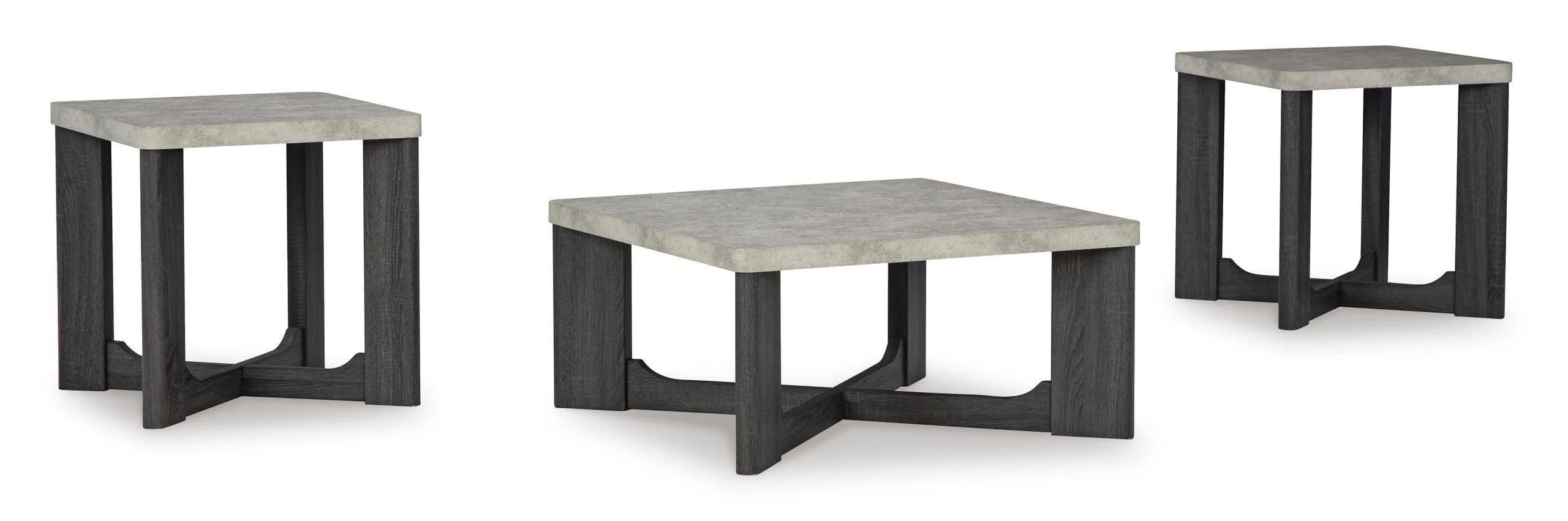 Two Tone Gray Marble Top Coffee Table - Image 2