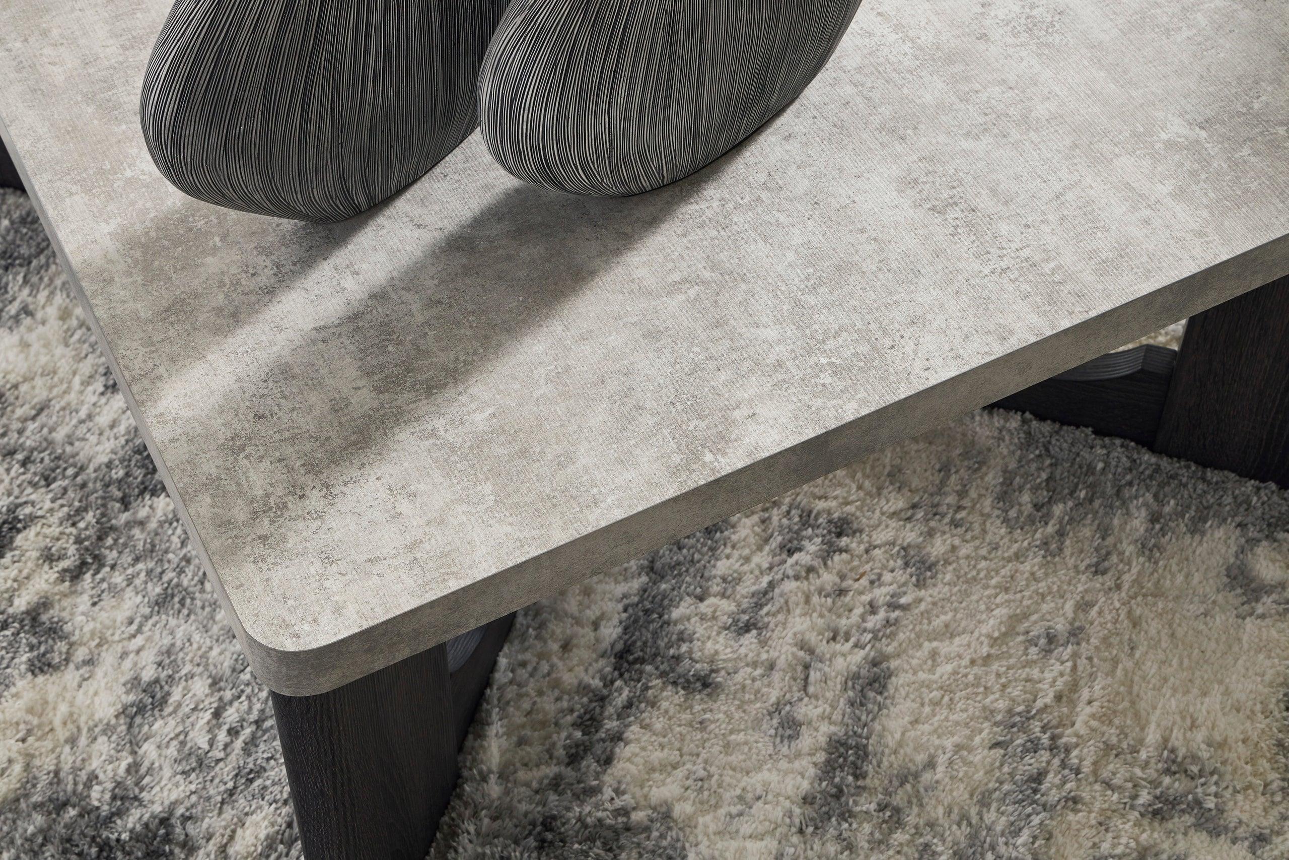 Two Tone Gray Marble Top Coffee Table - Image 3