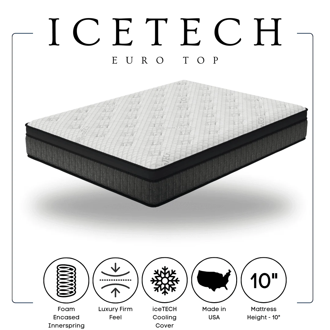 Icetech White Gray Black Inner Spring Luxury Firm Queen Mattress - Image 3