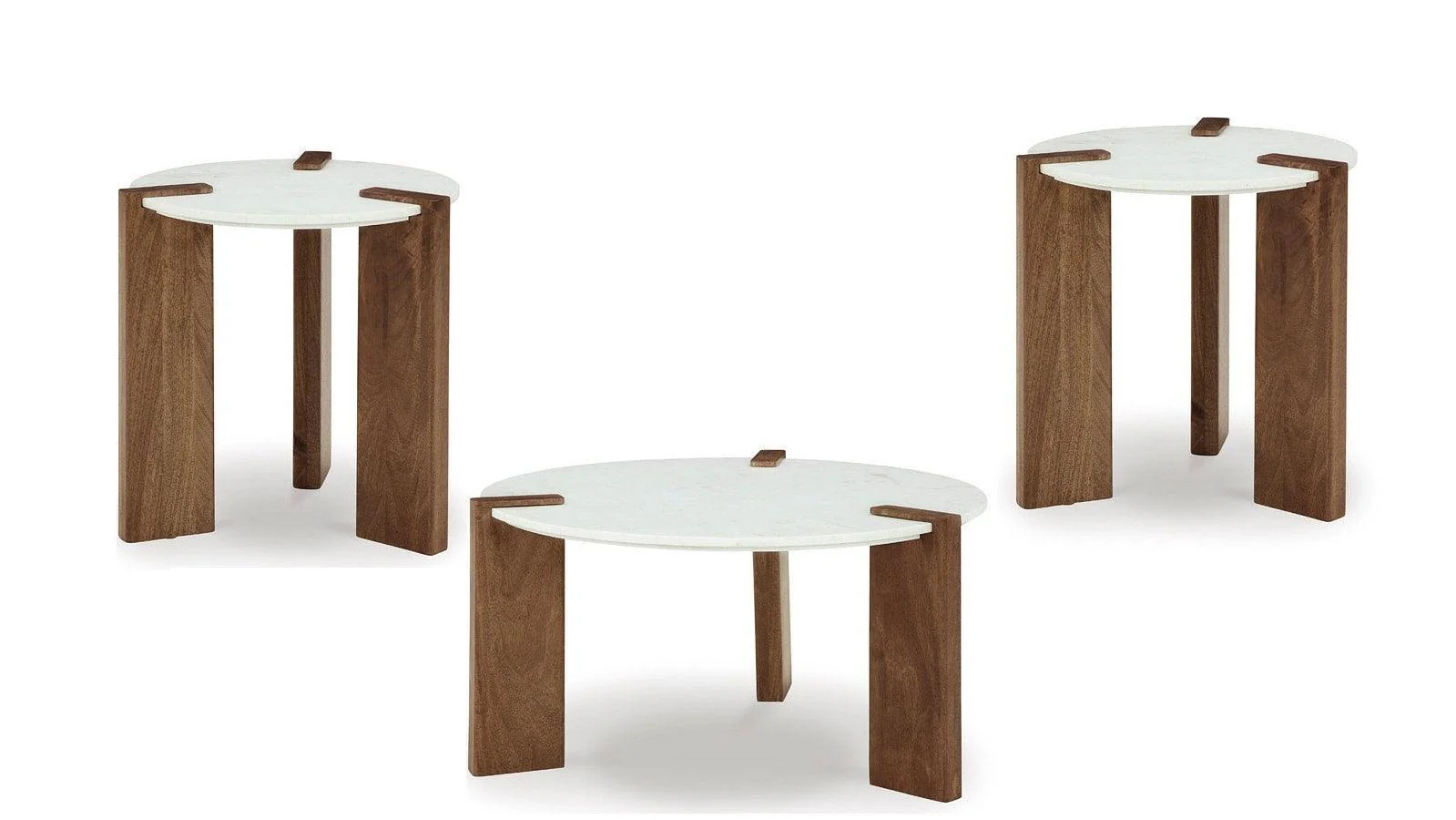 Isanti White Brown Marble Top Occasional Coffee Table - Image 3