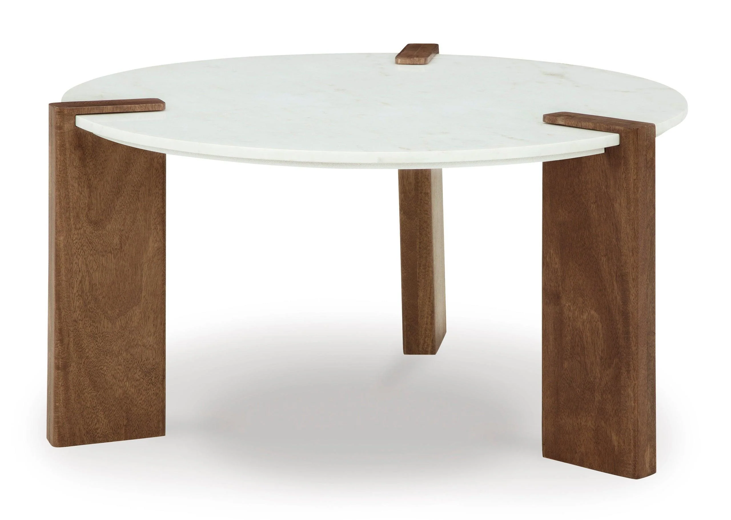 Isanti White Brown Marble Top Coffee Table - Image 2