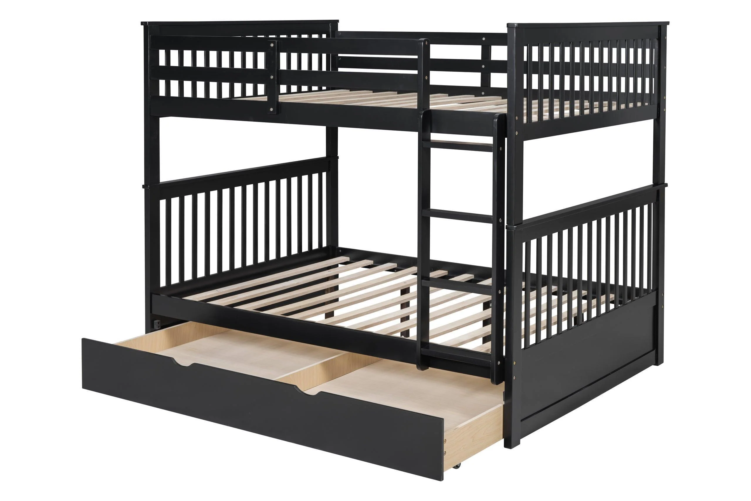 Black Trundle Twin Over Twin Bunk Bed - Image 3