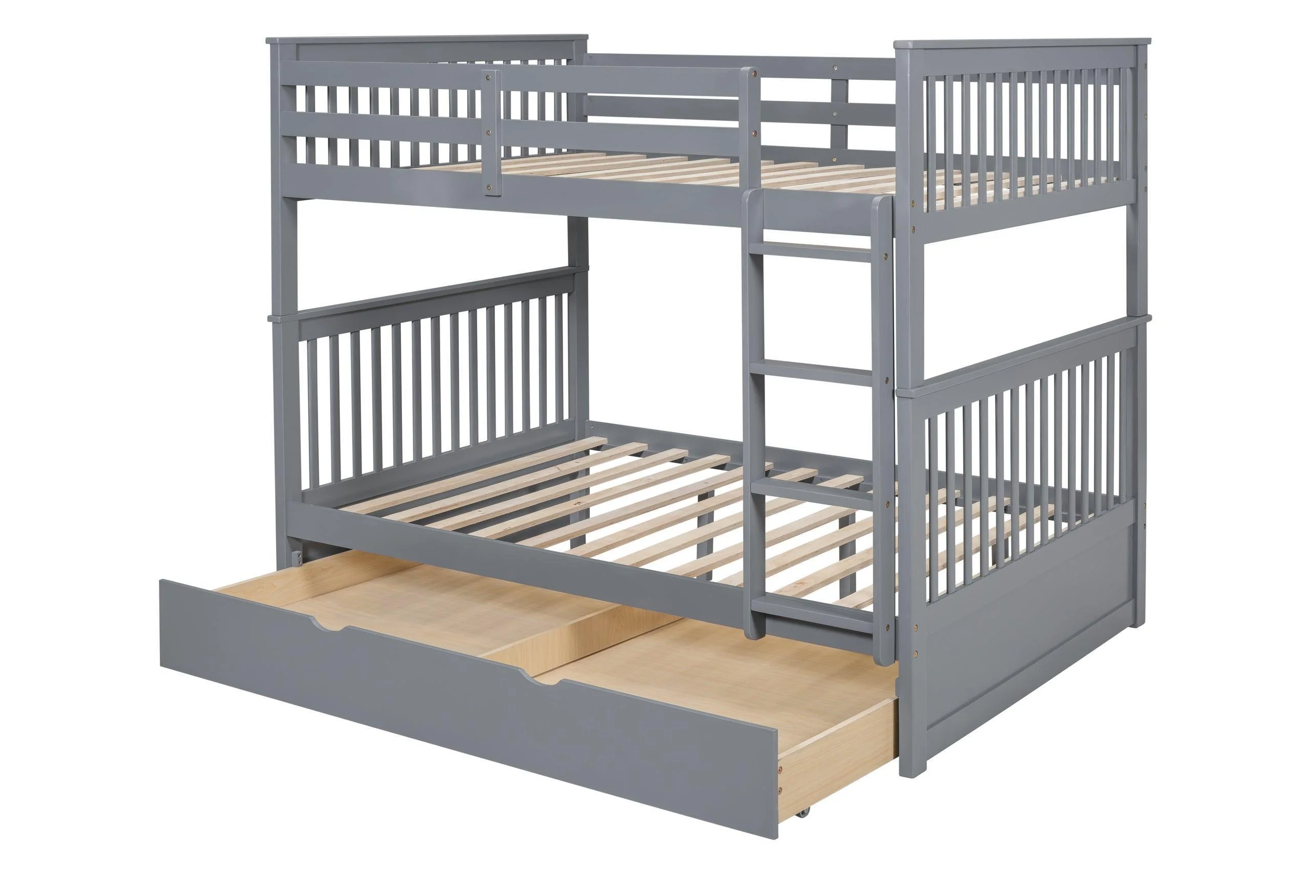 Gray Trundle Twin Over Twin Bunk Bed - Image 3