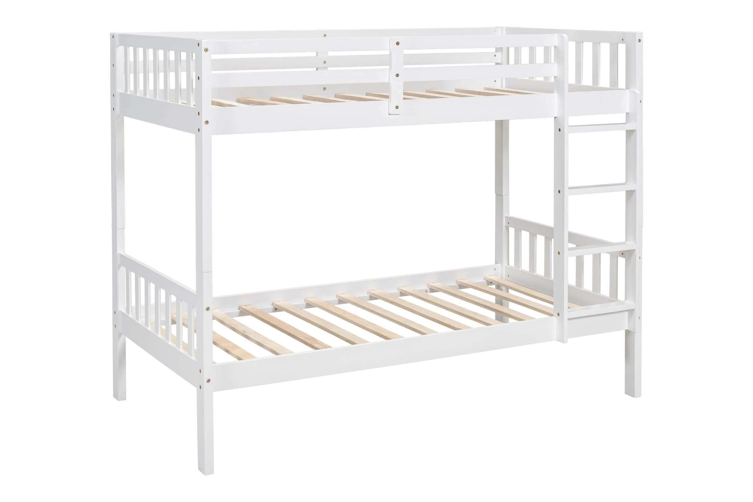 White Twin Over Twin Bunk Bed - Image 3