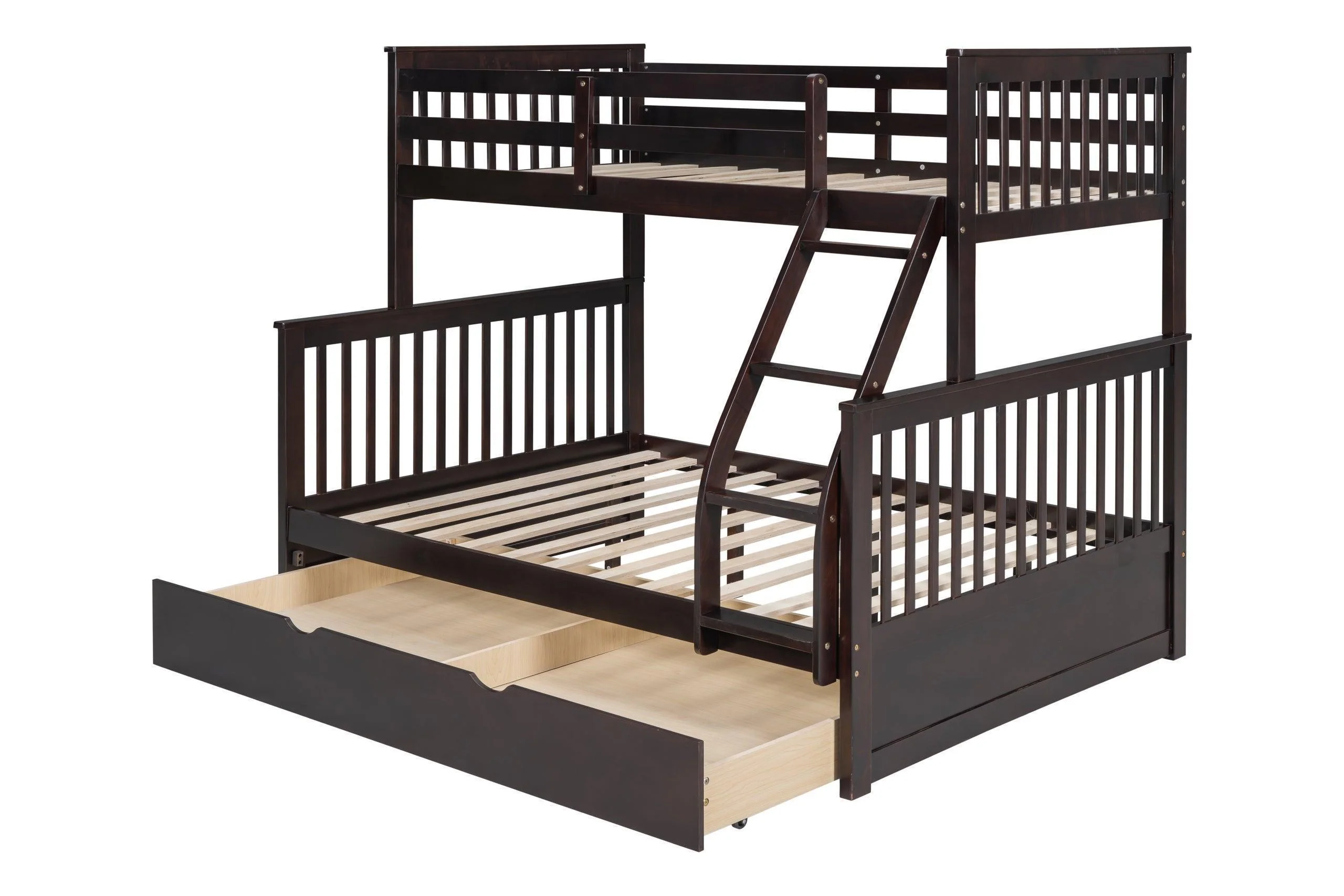 Espresso Twin Over Full Trundle Bunk Bed - Image 2