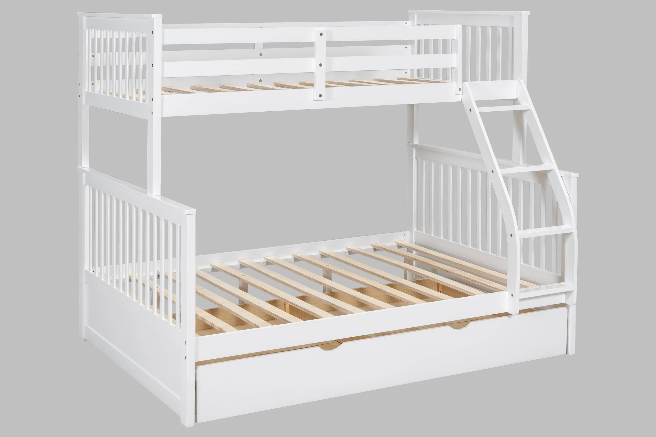 White Twin Over Full Trundle Bunk Bed - Image 3