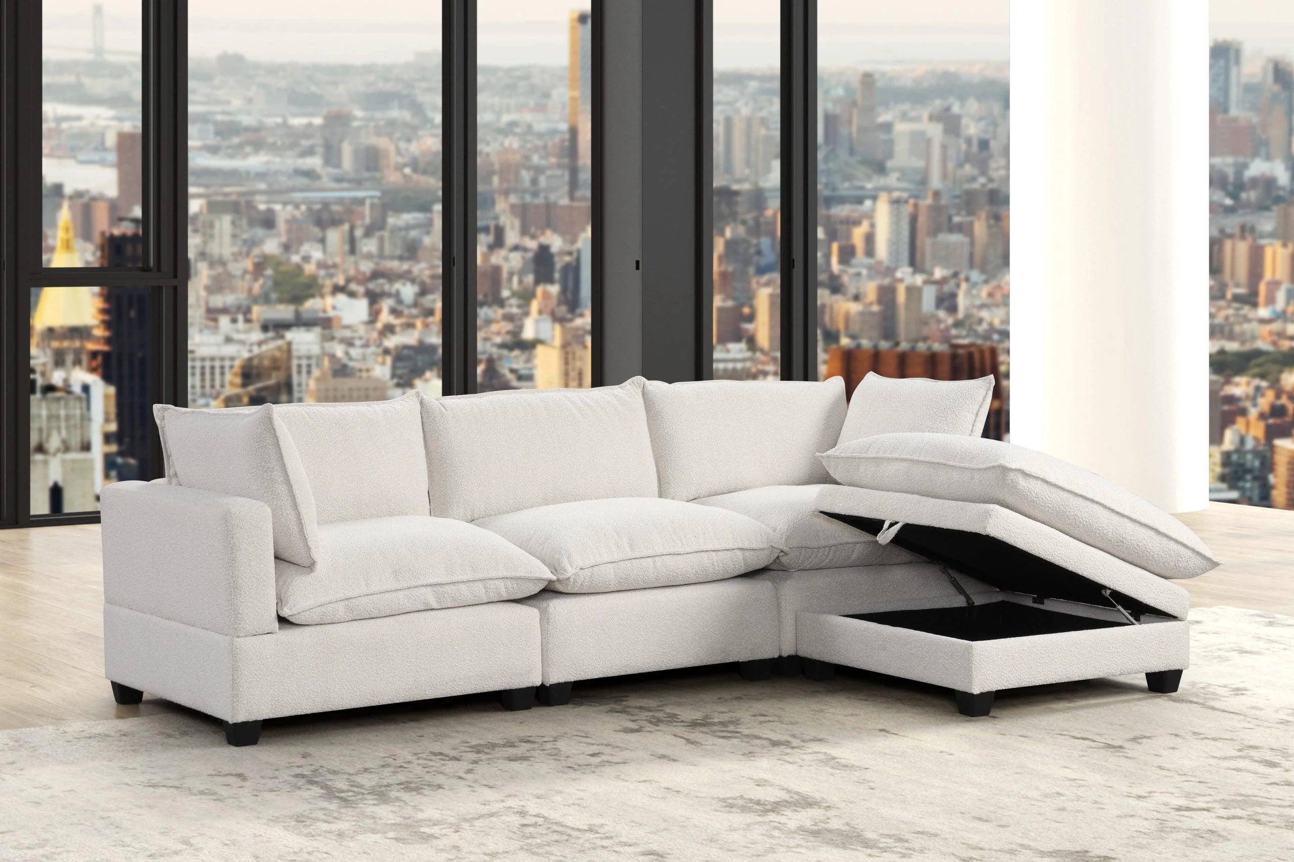 Cloud White Boucle Modular Sectional - Image 2