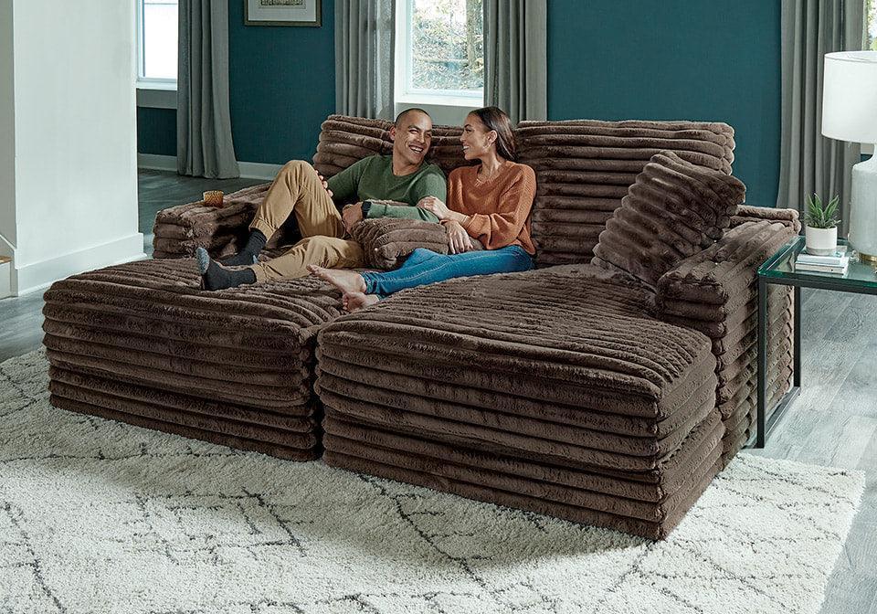 Comfrey Chocolate Double Chaise - Image 1