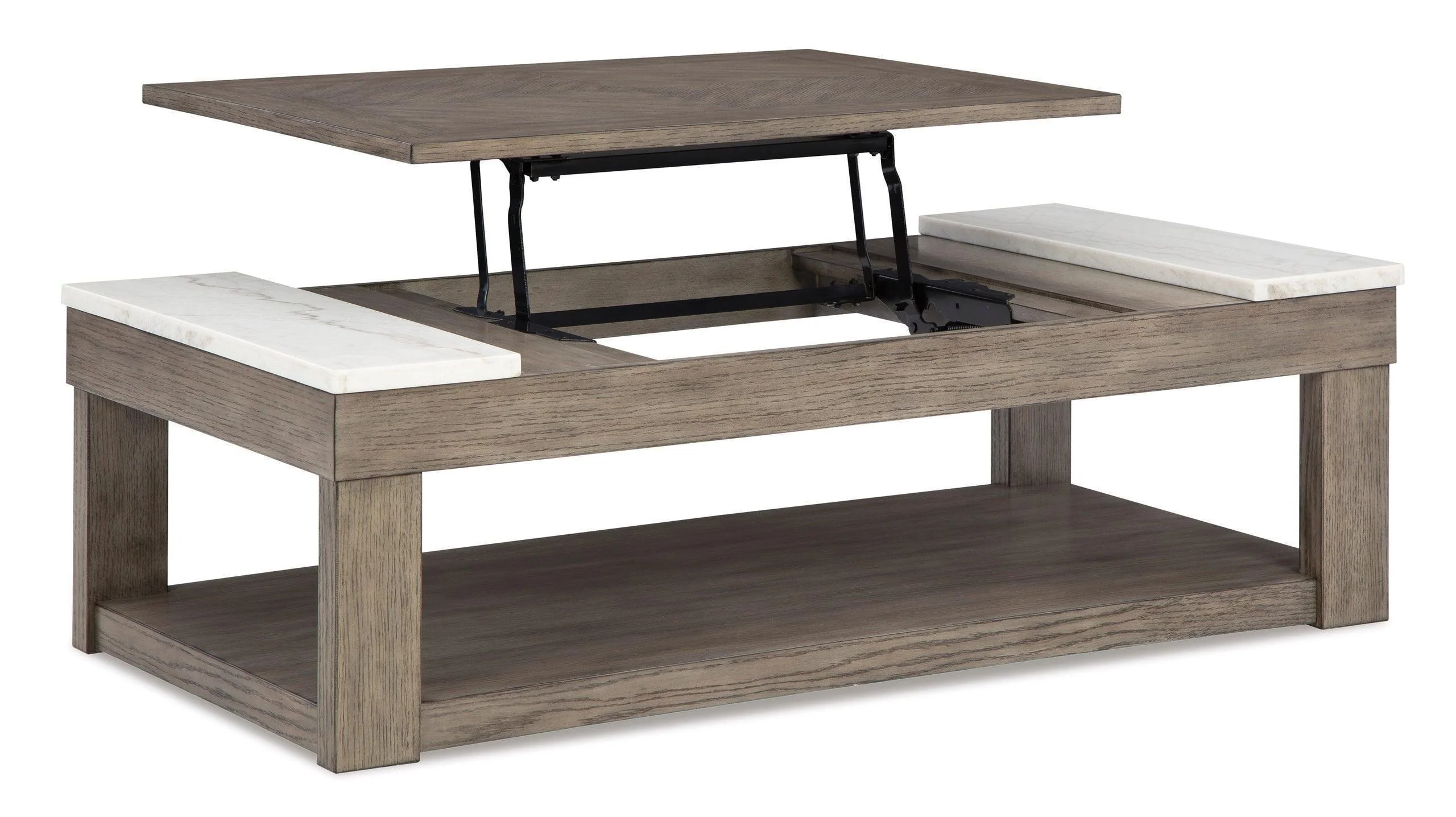 Tom Gray Brown White Lift Top Cocktail Table - Image 2