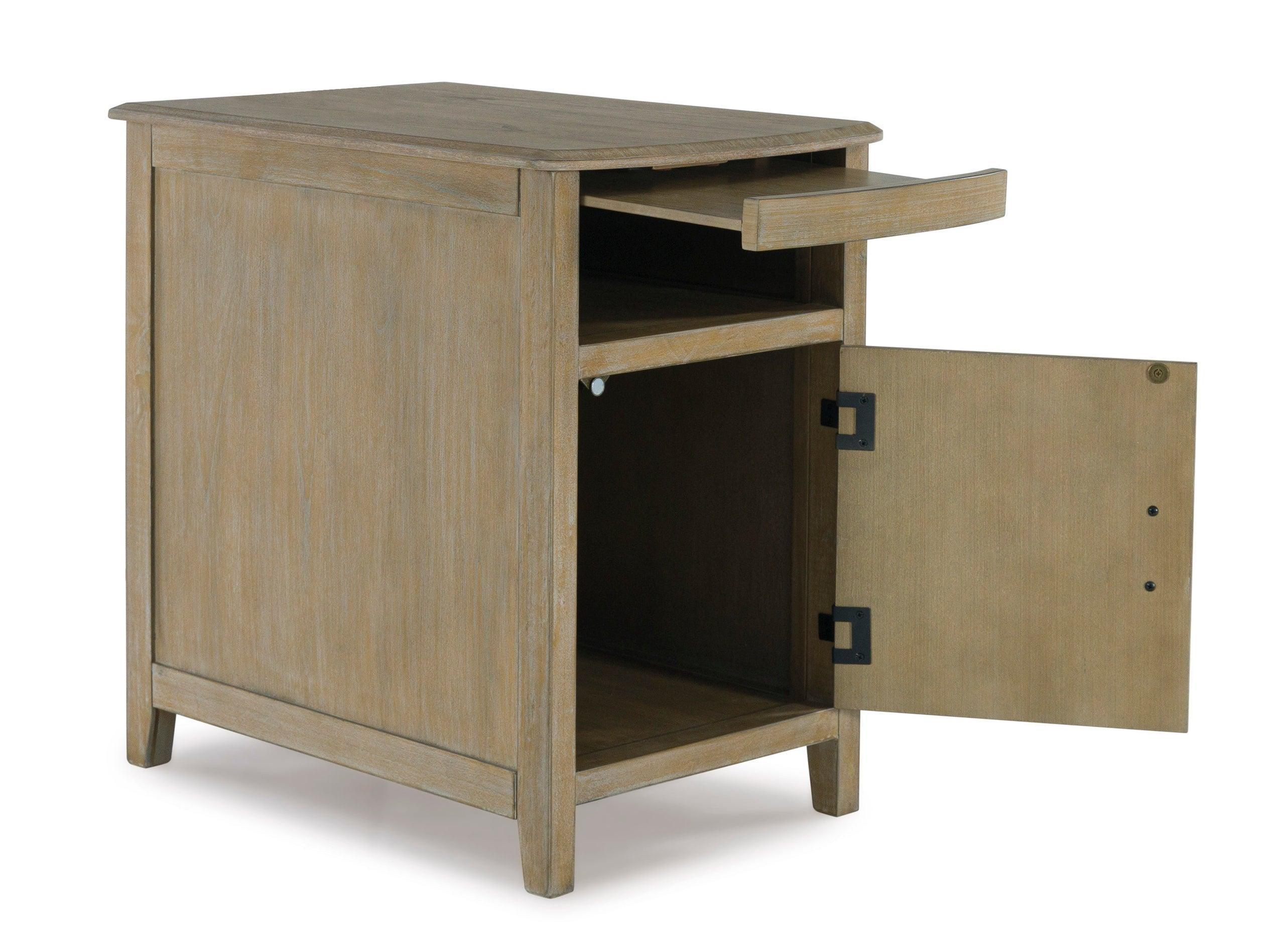 Bom Light Brown Side End Table USB Ports Power Outlet - Image 2