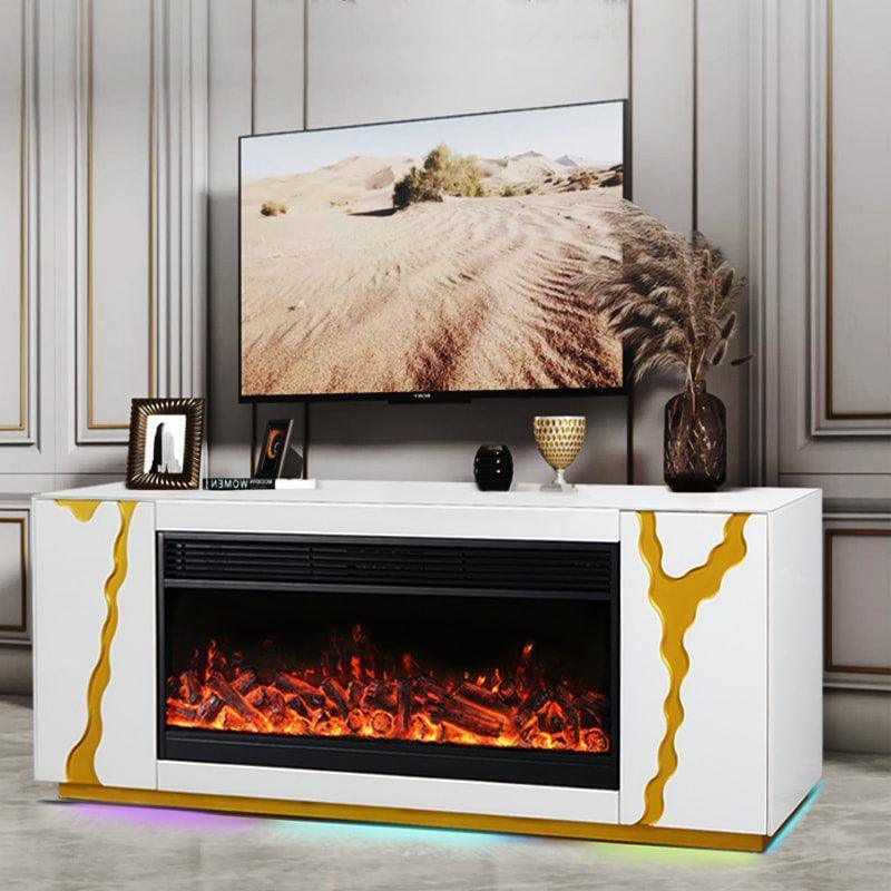 A904 TV Stand W FIREPLACE WHITE - Image 2