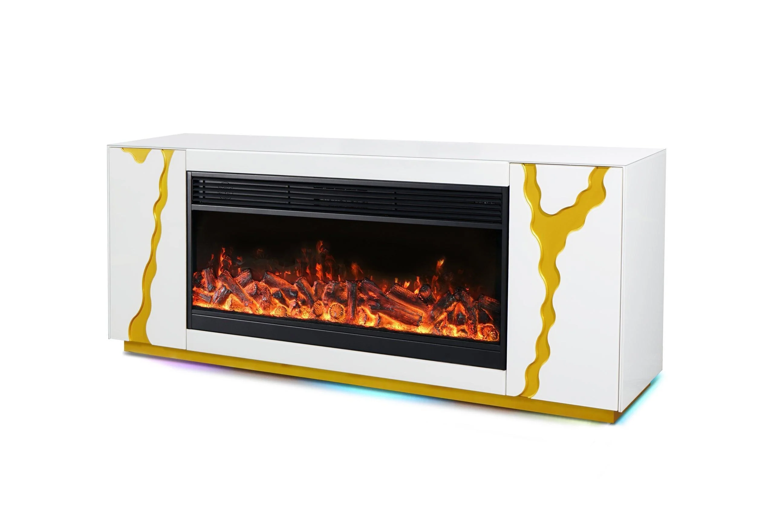 A904 TV Stand W FIREPLACE WHITE - Image 3