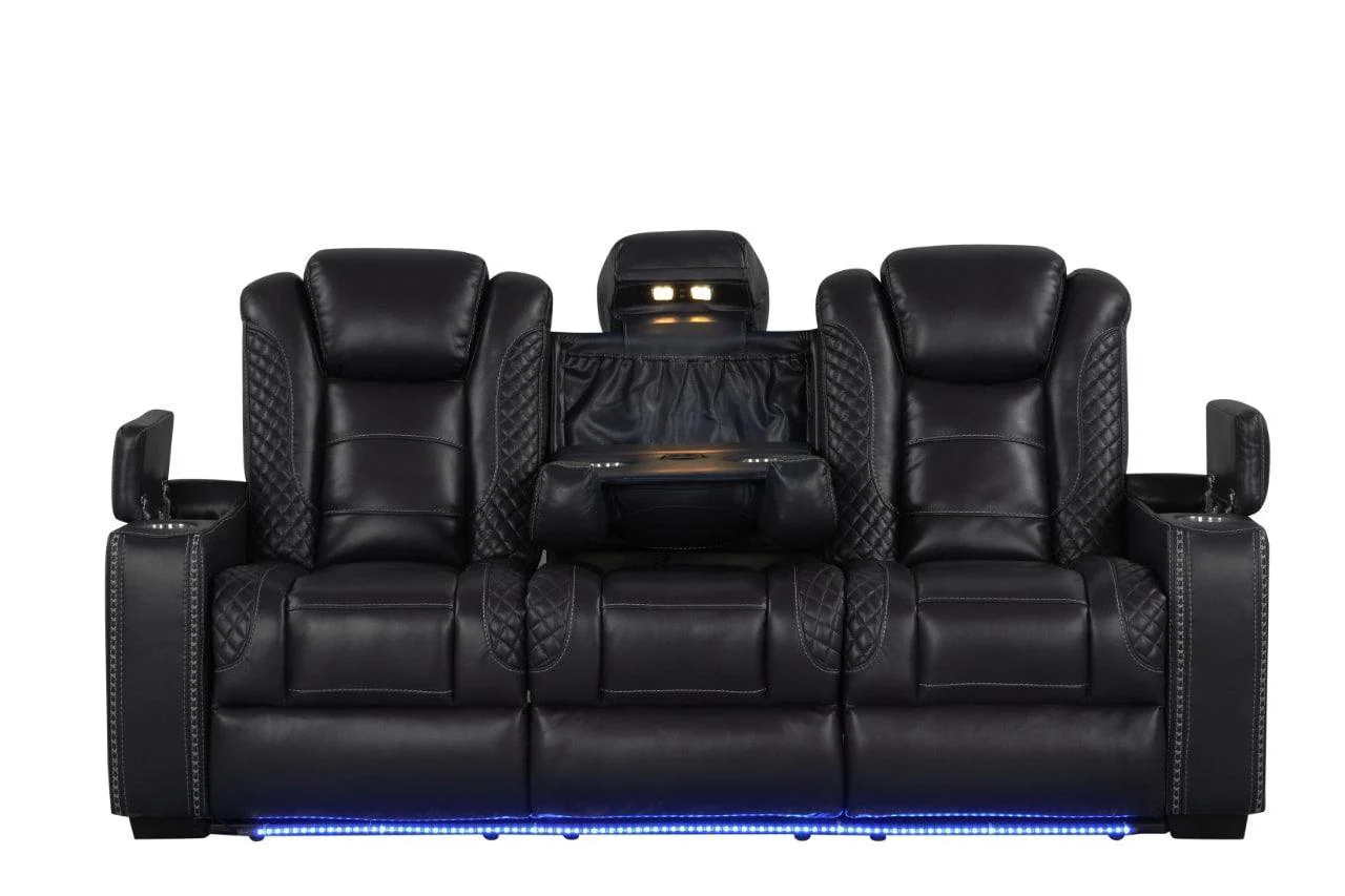 Stefano Black 3-Piece Reclining Set - Image 3