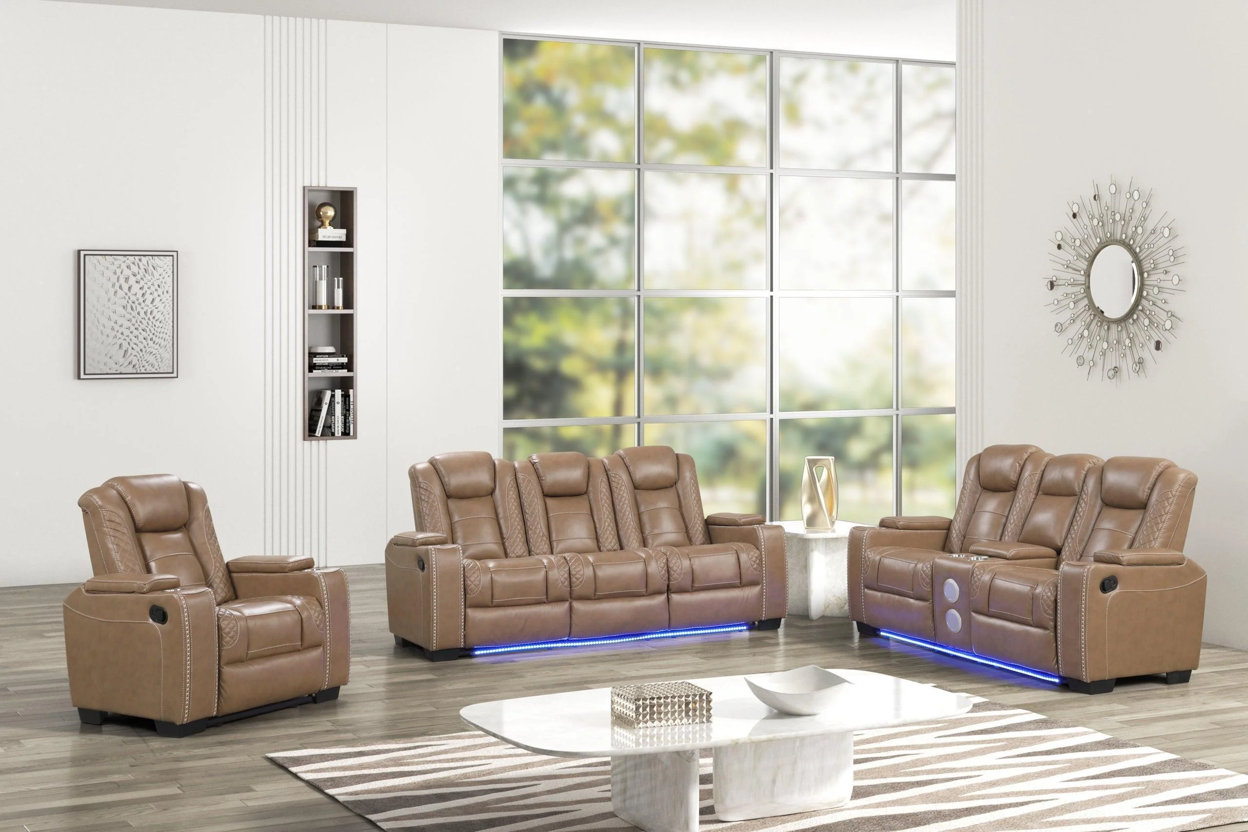 Stefano Brown 3-Piece Reclining Set - Image 2