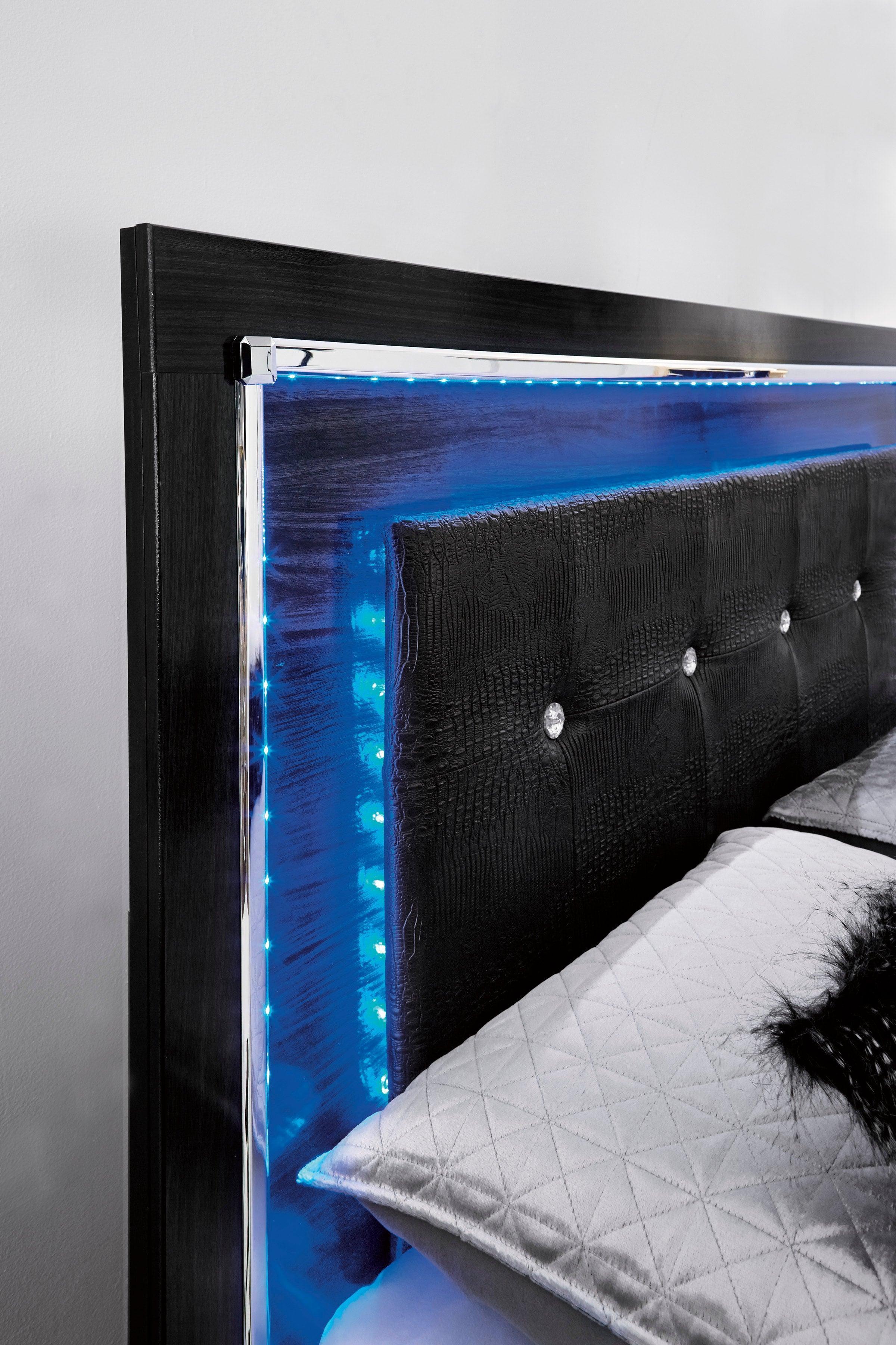 Kaydell Black Upholstered Storage Panel Bedroom Set - Image 2