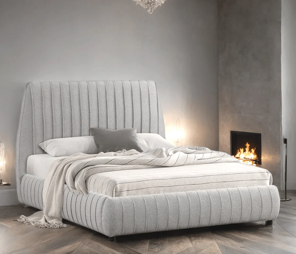 Oasis Gray Upholstered Platform King Bed - Image 2