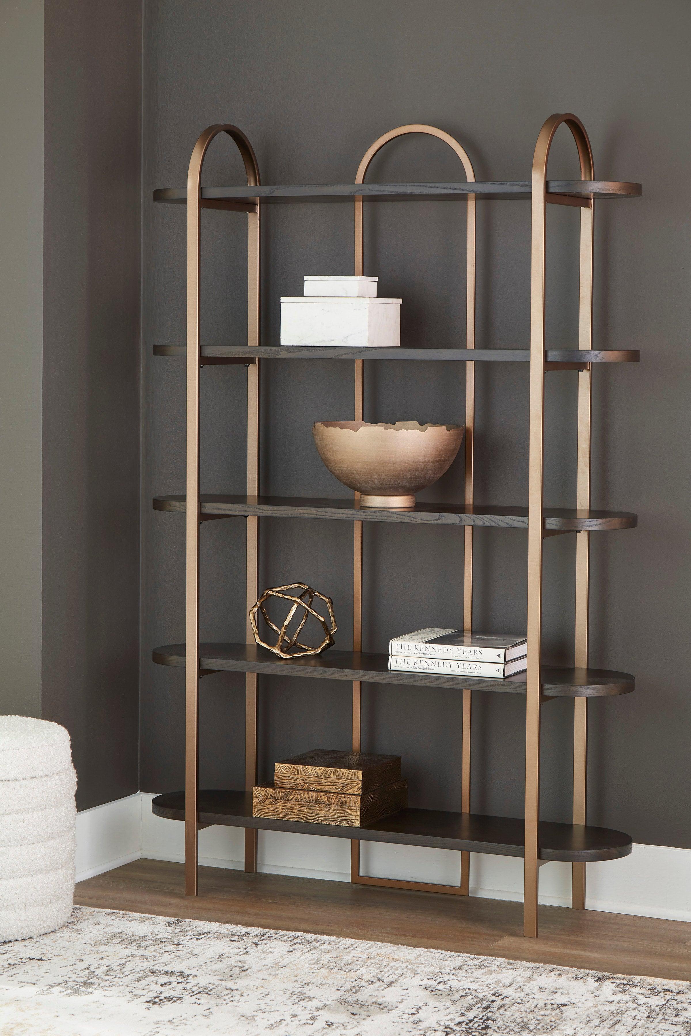 Brentmour Brown Gold Bookcase - Image 2