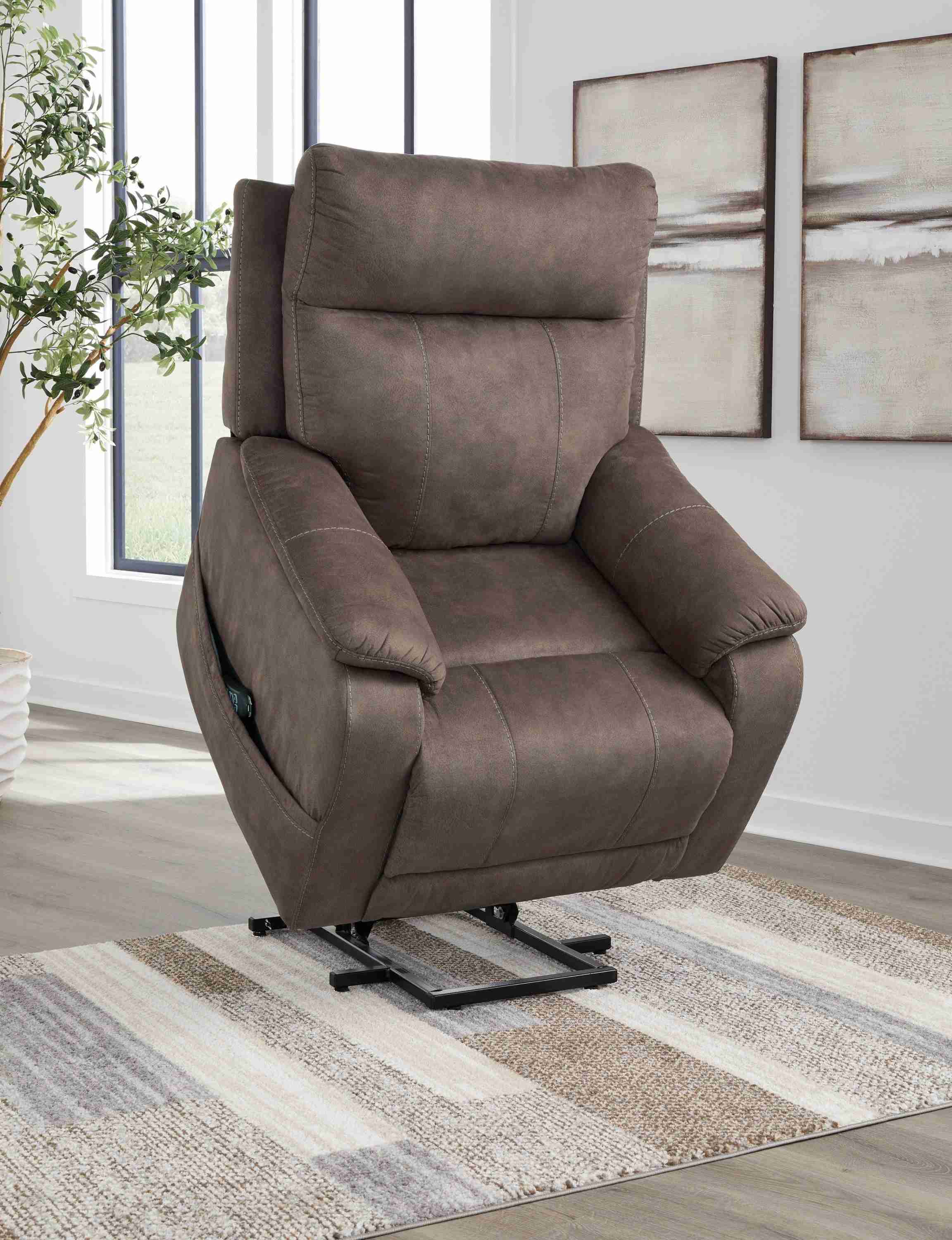 Kiha Espresso Power Lift Recliner w Heat Massage - Image 2