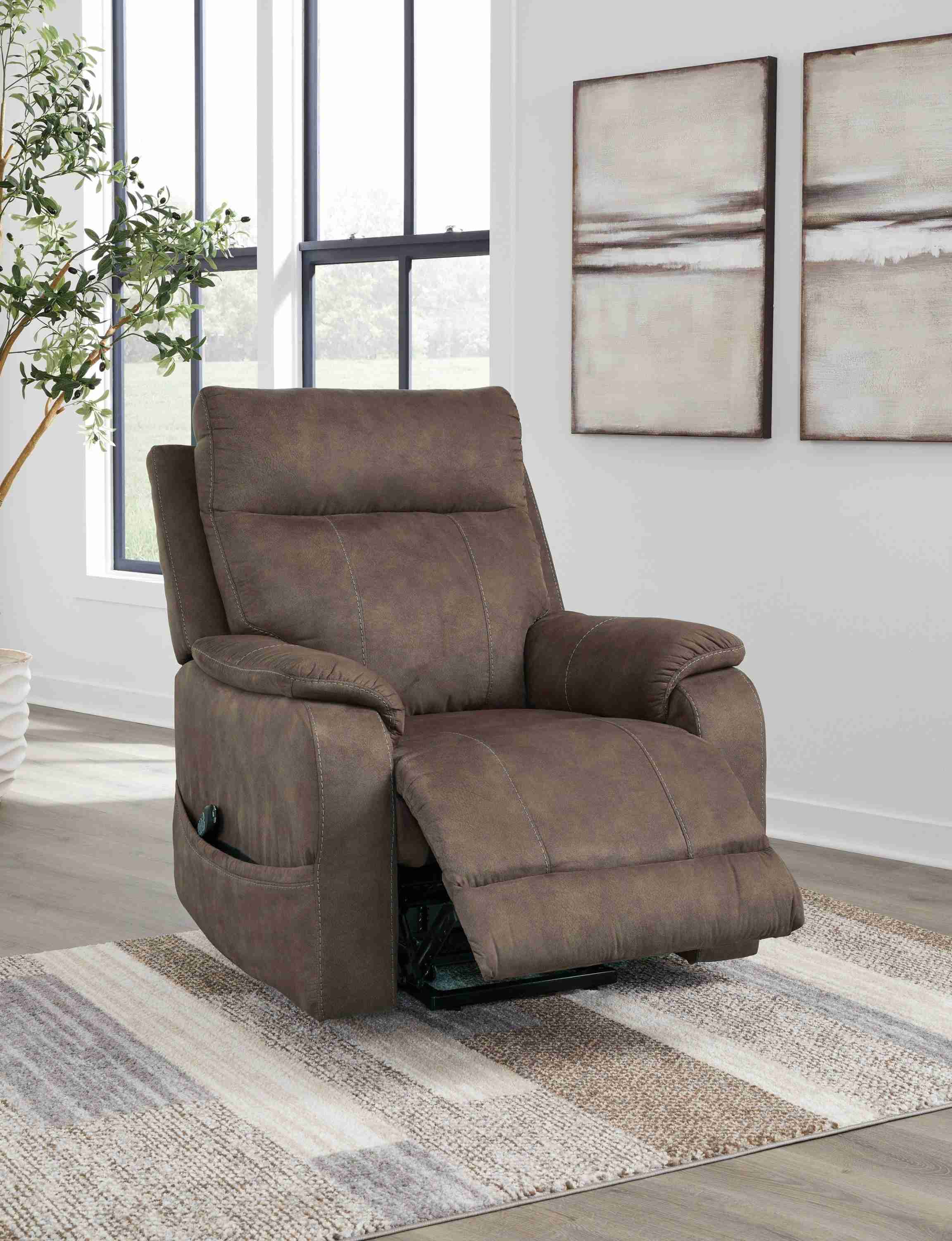 Kiha Espresso Power Lift Recliner w Heat Massage - Image 3